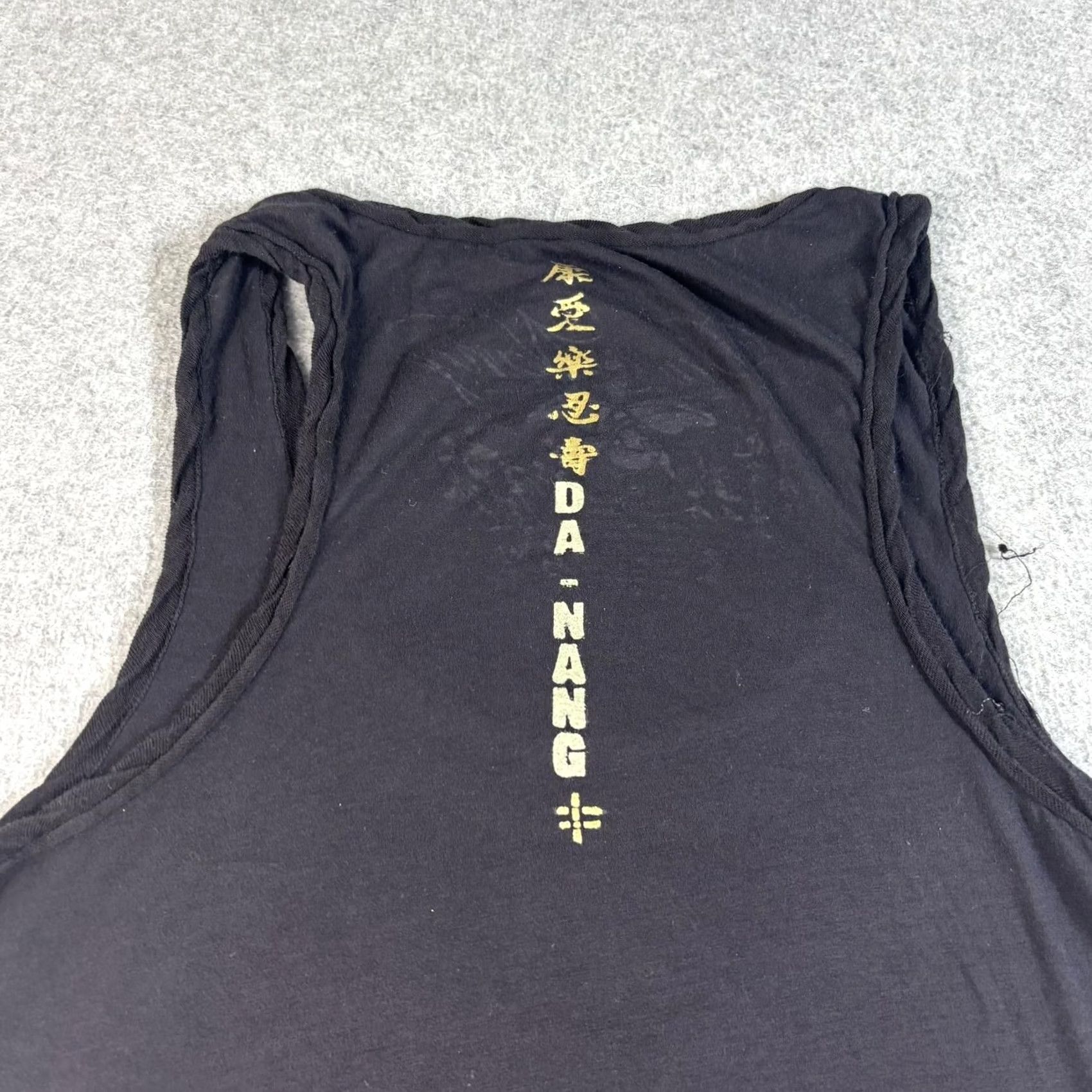 Vintage Da-Nang Dress Women Large Black Jersey Gold Graphic Eagle Asian Script Y2K Tank Size L / US 10 / IT 46 - 4 Thumbnail