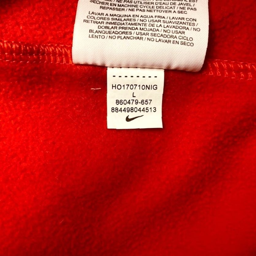 Nike VINTAGE Nike Dri-Fit Hoodie Mens Large Red Pullover Sweatshirt Nike Words Chest 8081 Size US L / EU 52-54 / 3 - 6 Thumbnail