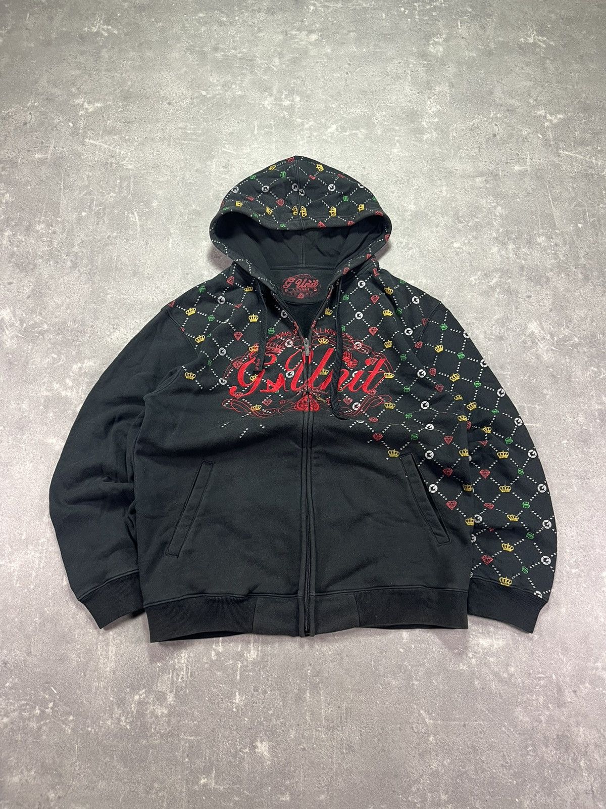 G-Unit G-Unit Printed Casino Motive Baggy Zip Hoodie XL AOP 50 Cent Size US XL / EU 56 / 4 - 1 Thumbnail