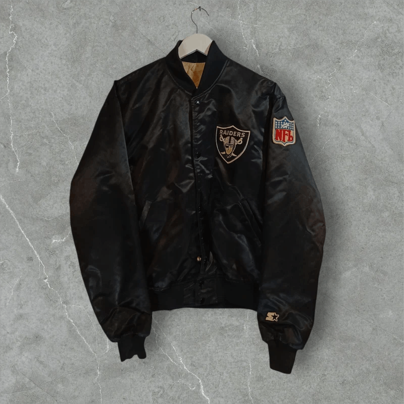 NFL Los Angeles Raiders Vintage 80s Starter Satin Bomber Jacket Size US L / EU 52-54 / 3 - 1 Thumbnail