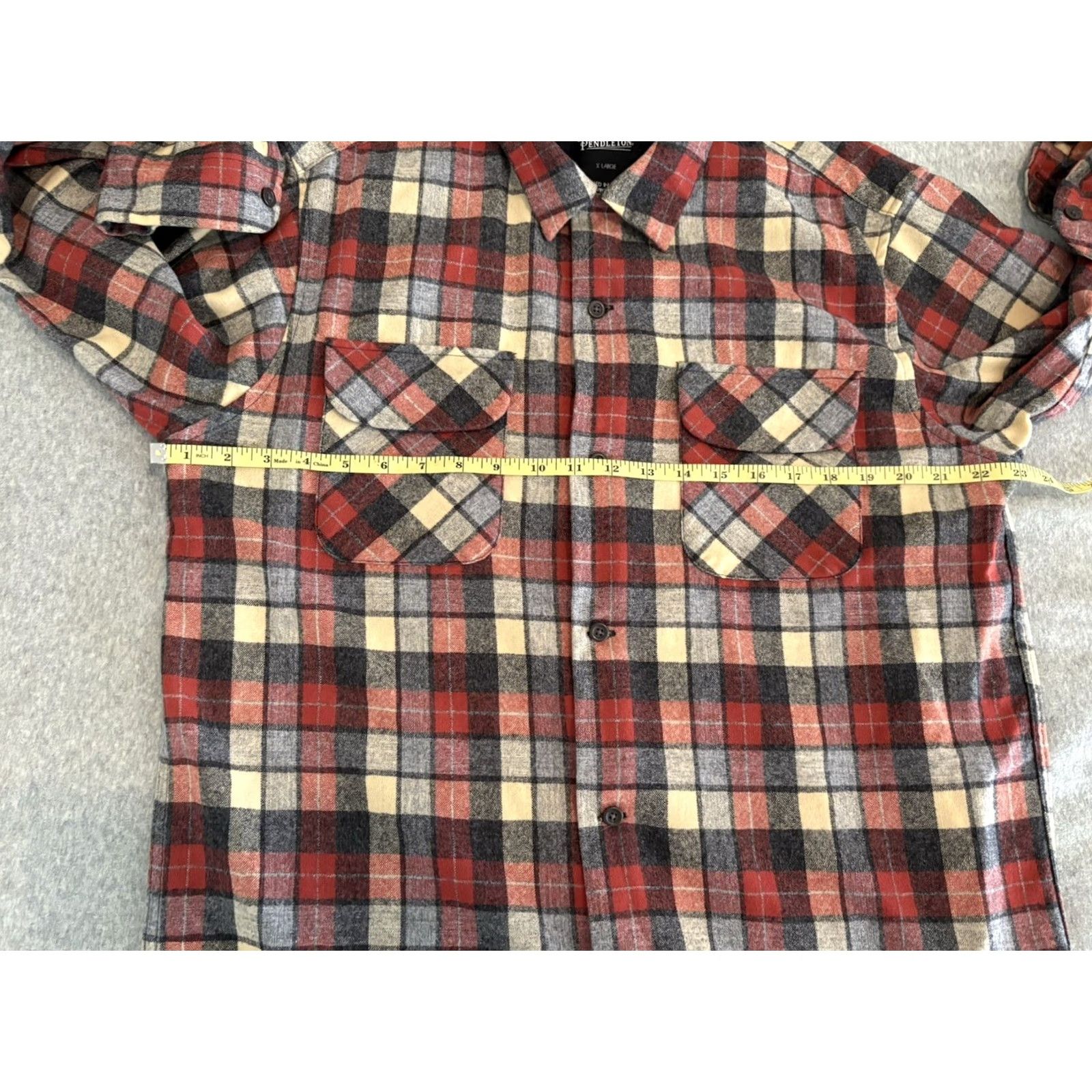 Pendleton Hurley X Pendleton Long Sleeve Flannel Shirt Wool Red Plaid Mens XL Button-Up Shirt Size US XL / EU 56 / 4 - 3 Thumbnail