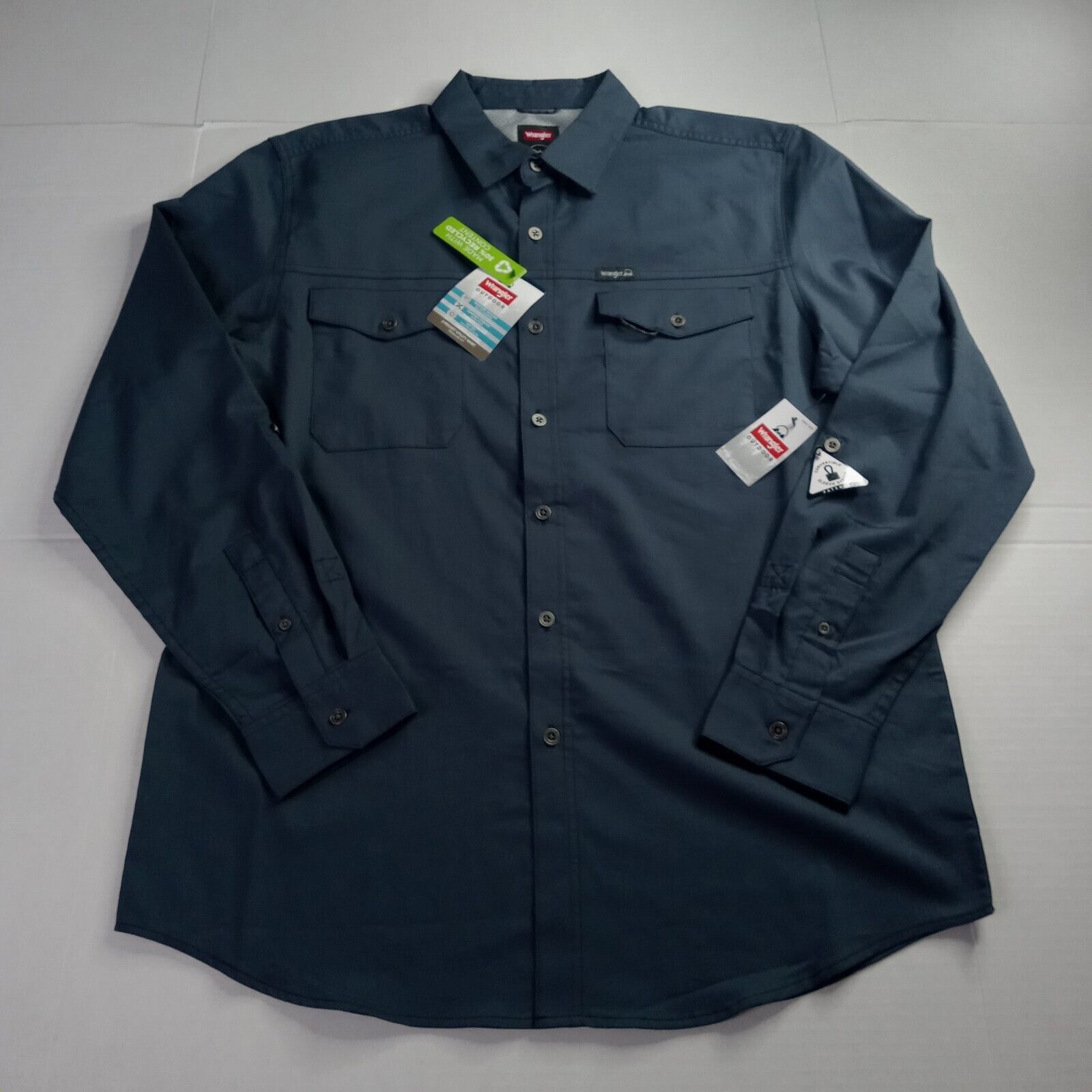 Wrangler Wrangler Shirt Men's L Blue Convertible Sleeves 2-Pockets Size US L / EU 52-54 / 3 - 1 Thumbnail