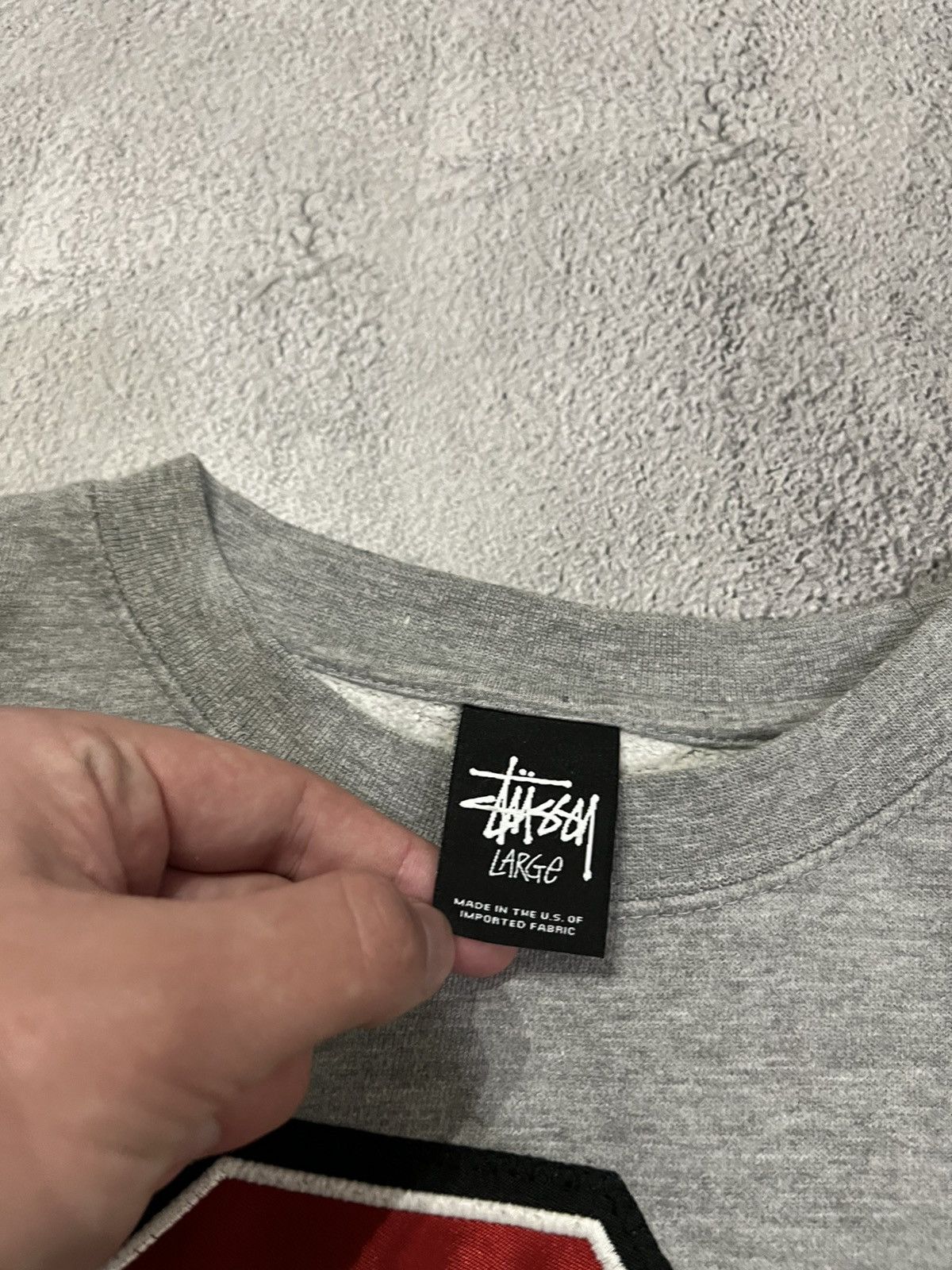 Stussy × Vintage Vintage Y2k Stussy 🩶 Spellout Big Logo Sweatshirt 00’s Size US L / EU 52-54 / 3 - 6 Thumbnail