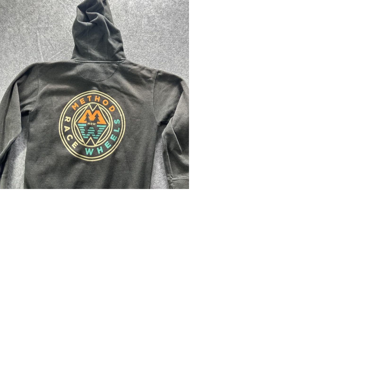 Vintage METHOD RACE WHEELS Hoodie Mens Medium Gray Graphic Print Pullover Sweatshirt Knit Fleece USA Size US M / EU 48-50 / 2 - 10 Thumbnail