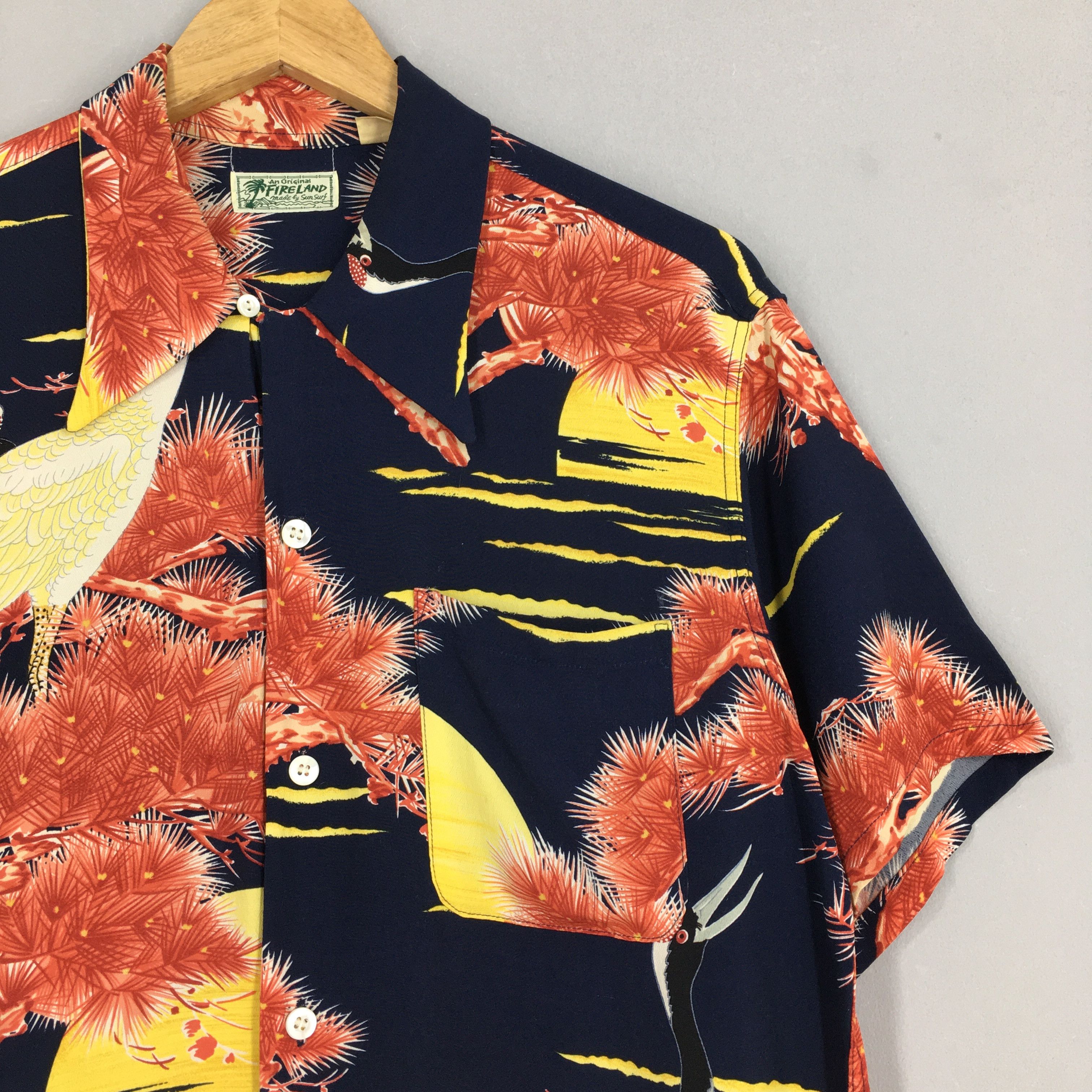 Sun Surf Hawaiian Japanese Sun Surf Toyo Phoenix Bird Rayon Shirt Size US M / EU 48-50 / 2 - 2 Thumbnail