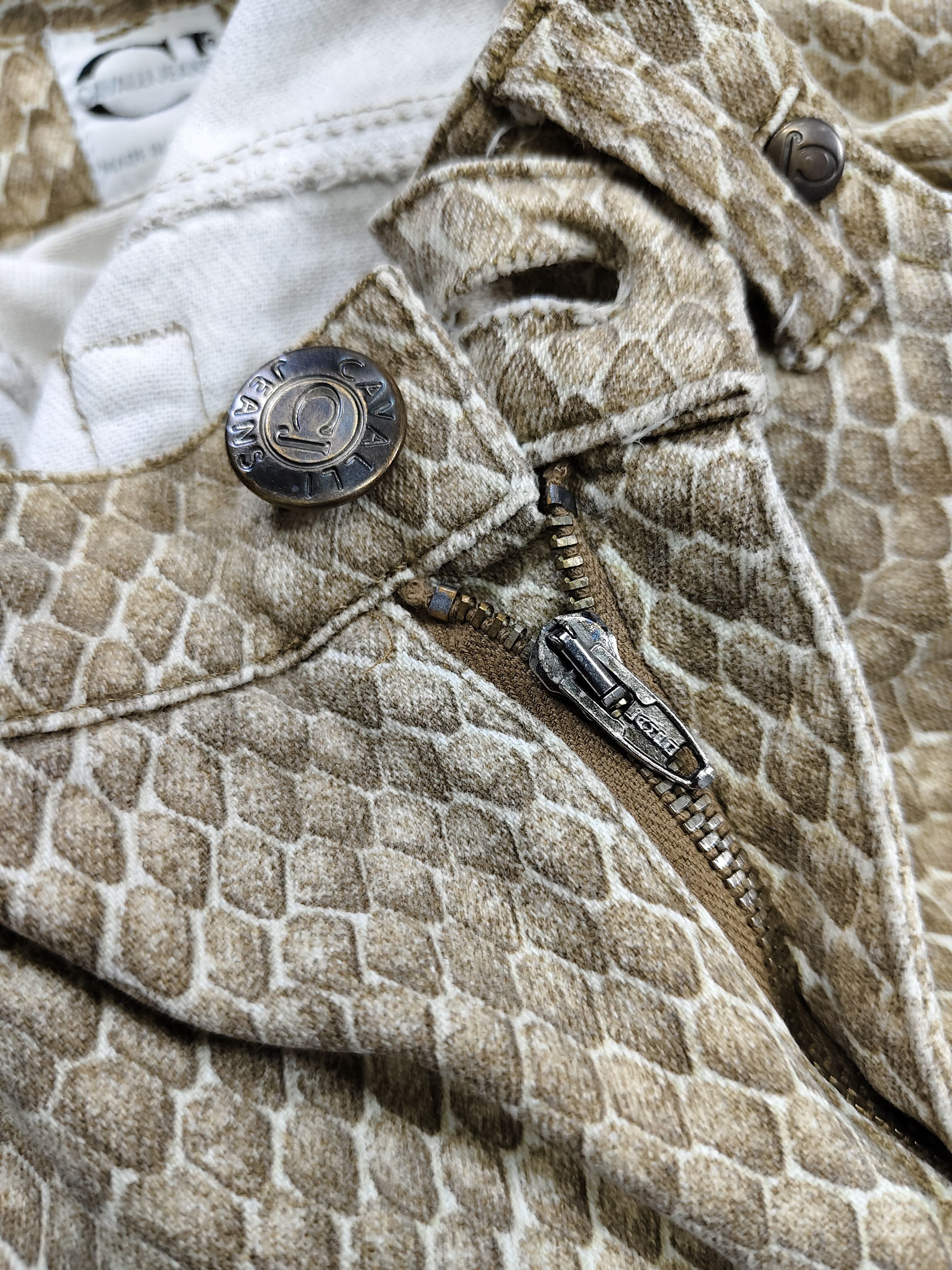 Roberto Cavalli 90s Cavalli Jeans- Python Skin Print Glam Rock Trousers Size 31" - 3 Thumbnail