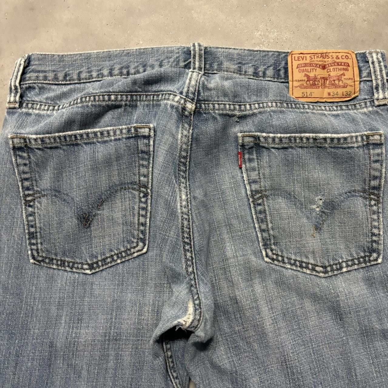 Levi's × Vintage Crazy Vintage Y2K/2000s Grunge Faded Light Wash Levi’s Denim Jeans! Size US 33 - 7 Thumbnail