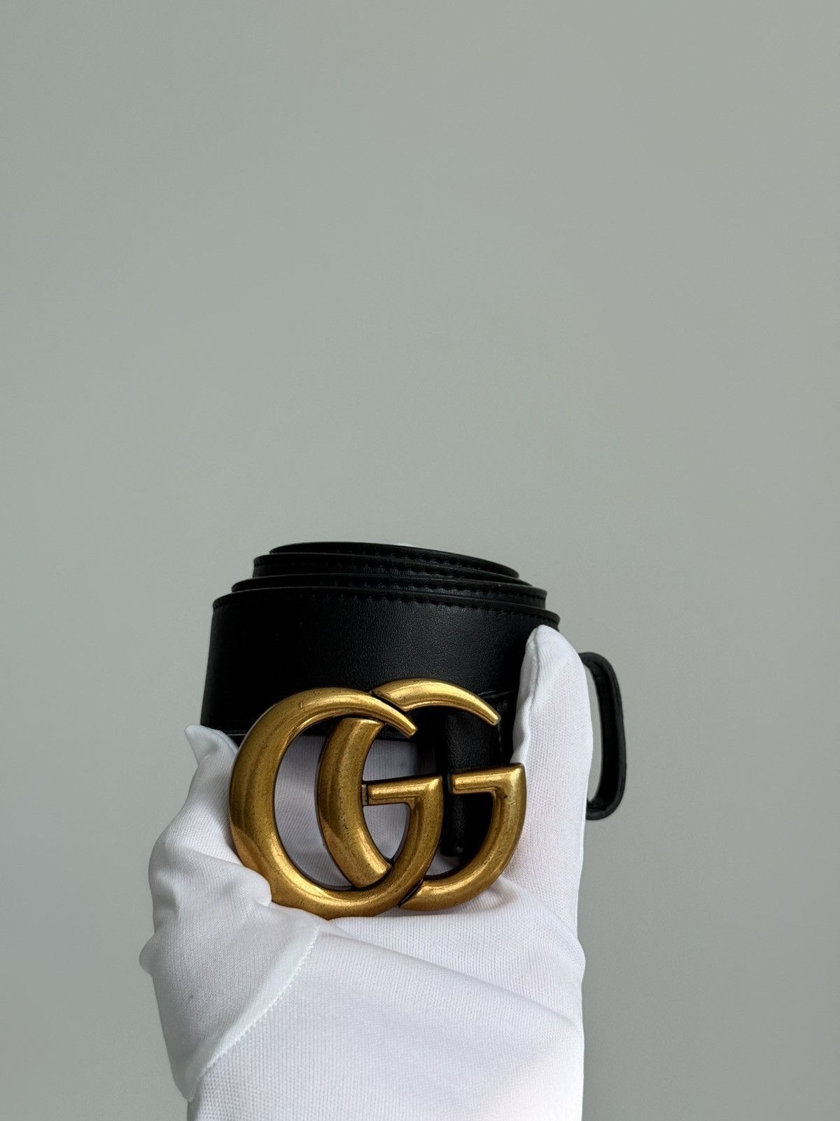 Gucci Gucci Belt GG Marmont leather shiny Gold Buckle Size ONE SIZE - 3 Thumbnail