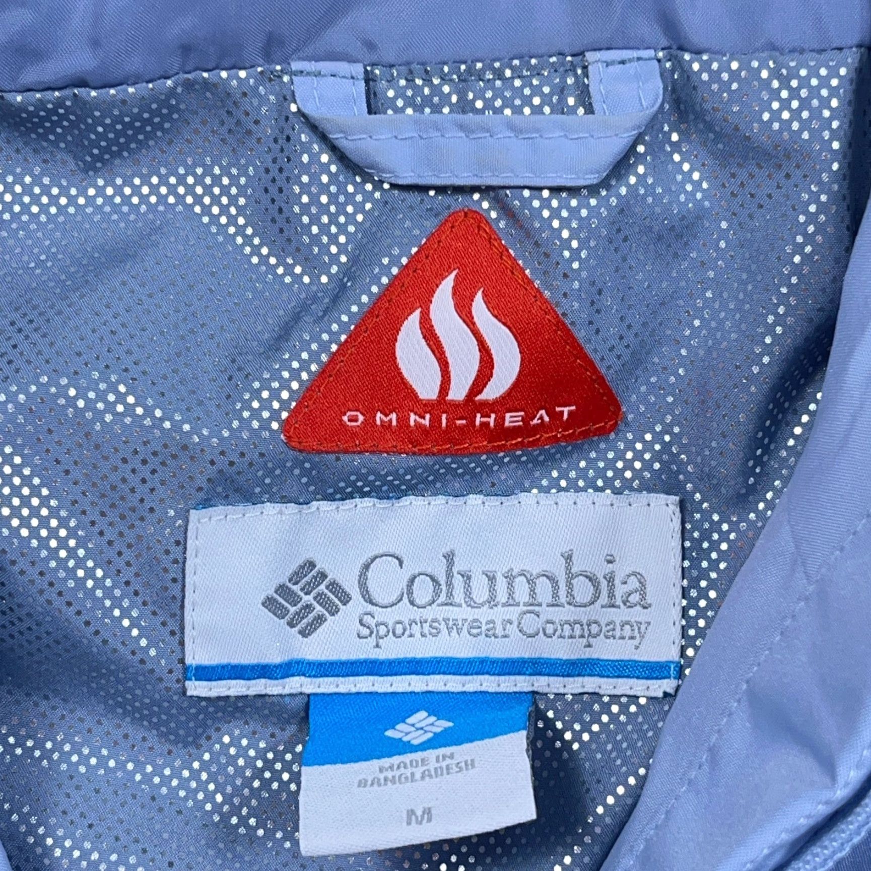 Vintage Columbia Jacket Women Medium Light Blue Omni Heat Windbreaker Rain Coat Size M / US 6-8 / IT 42-44 - 3 Thumbnail