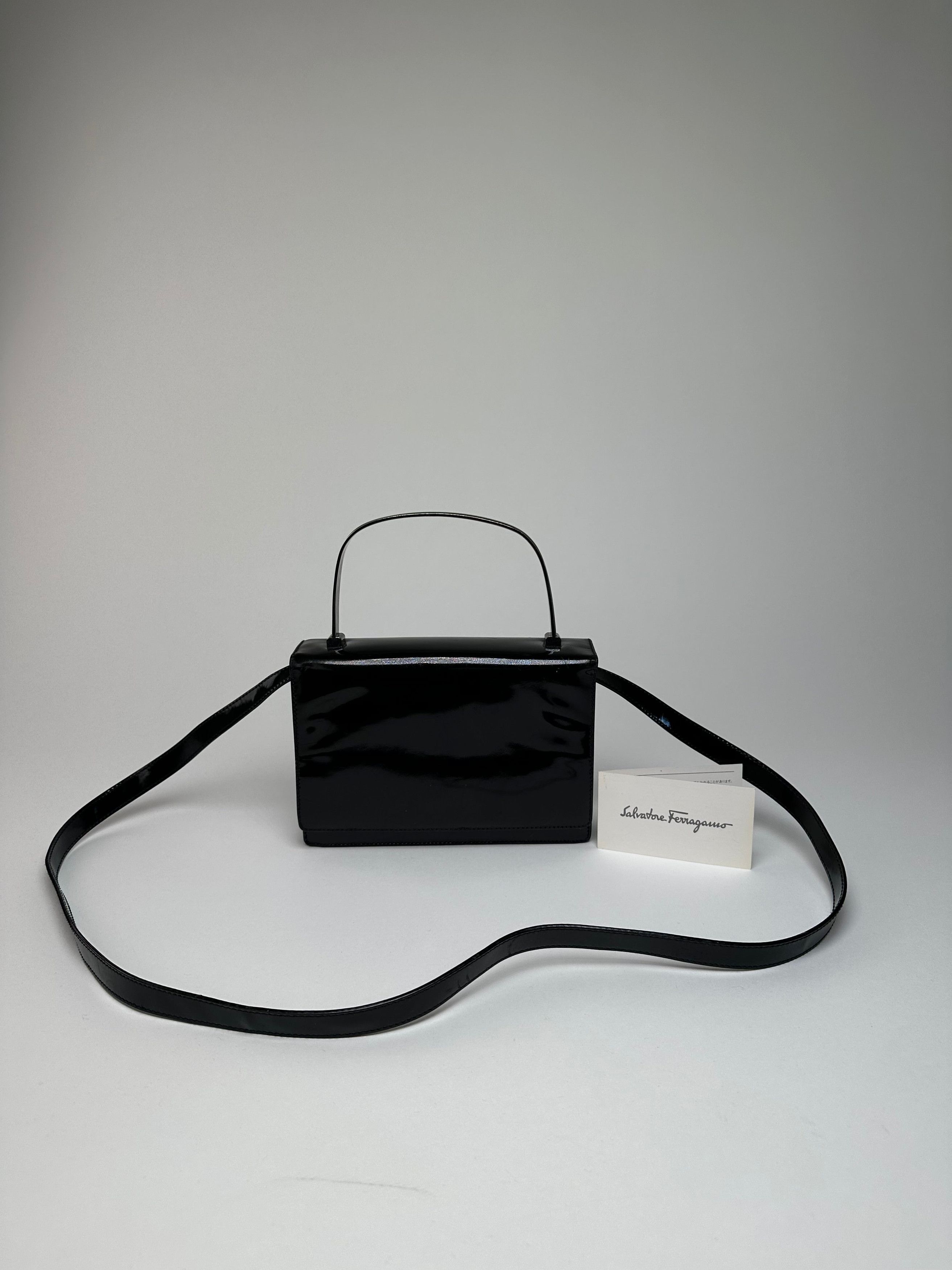 Salvatore Ferragamo Vintage Patent Crossbody Bag Black Size ONE SIZE - 1 Thumbnail