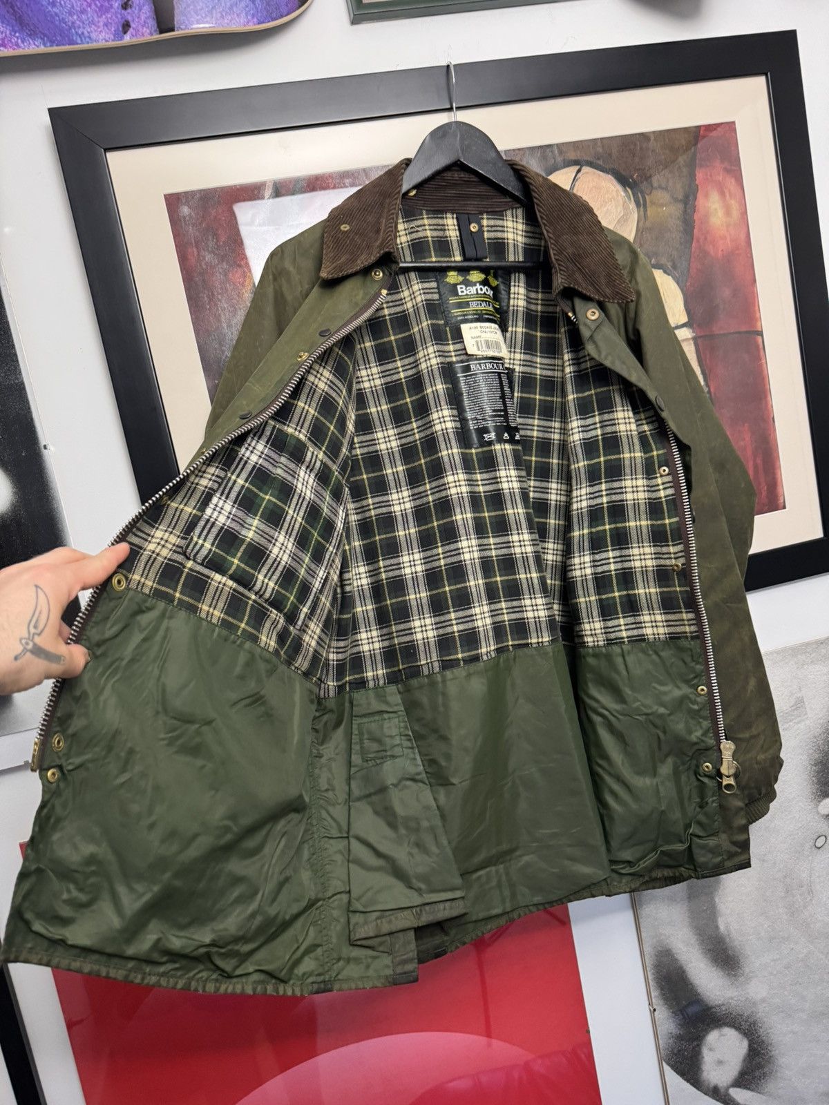 Barbour Vintage Distressed Barbour Bedale Waxed Jacket Corduroy Rare Size US M / EU 48-50 / 2 - 2 Thumbnail
