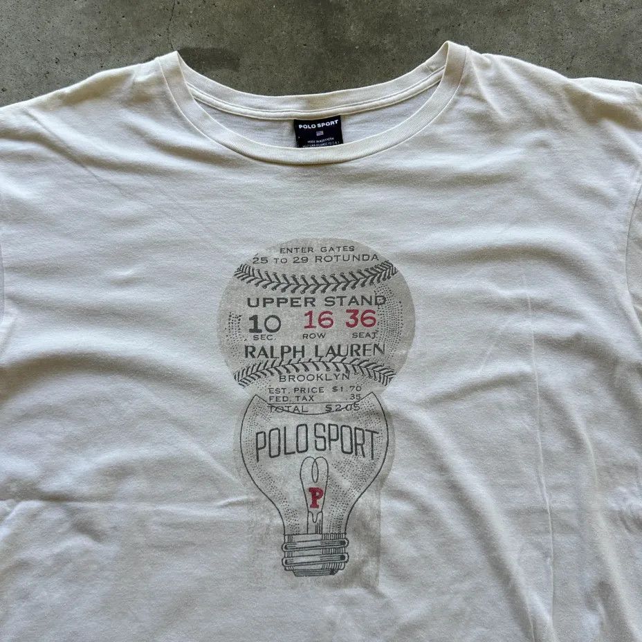 Polo Ralph Lauren Vintage Polo Sport Ralph Lauren Broolyn Baseball Ticket Tee Size US XL / EU 56 / 4 - 2 Thumbnail