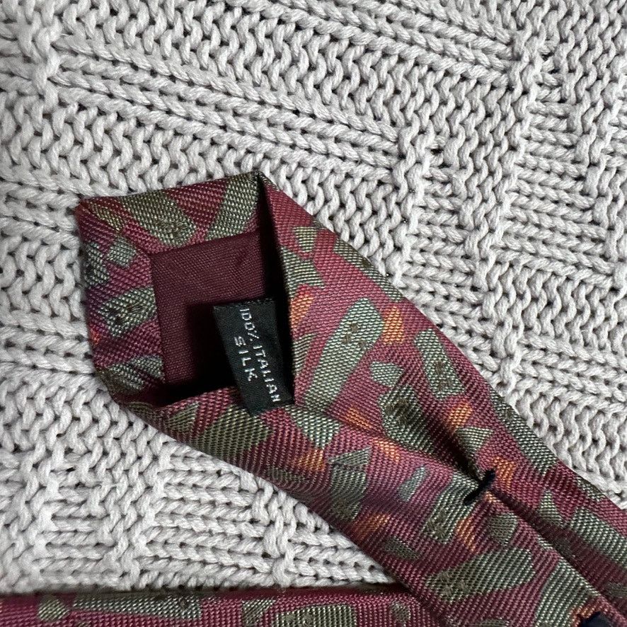 Other Nick Hilton maroon abstract Italian silk tie Size ONE SIZE - 4 Thumbnail