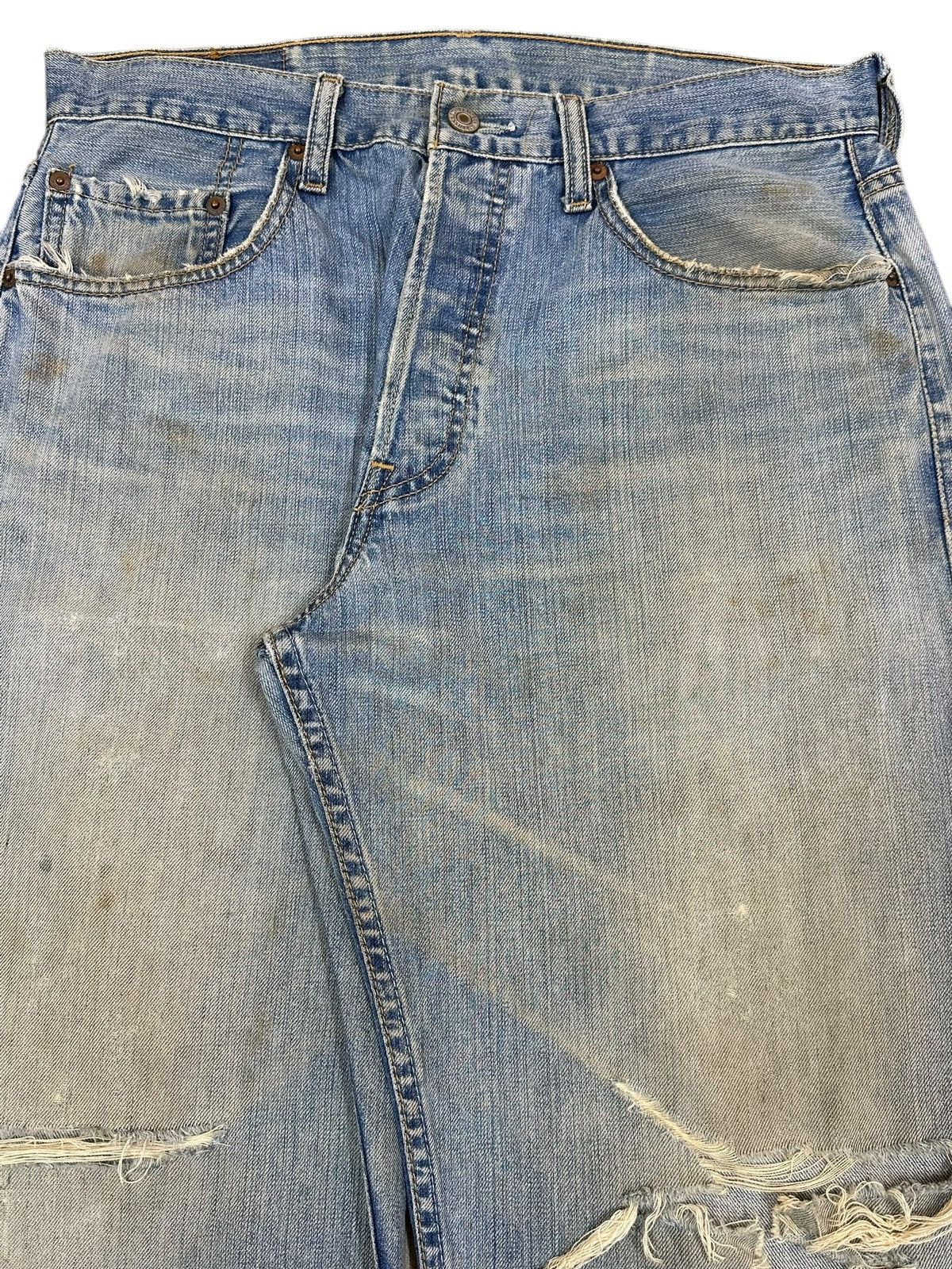 Levi's Vintage 90s Levis 501 Mud Faded Wash Distressed Baggy Jeans Size US 32 / EU 48 - 4 Thumbnail