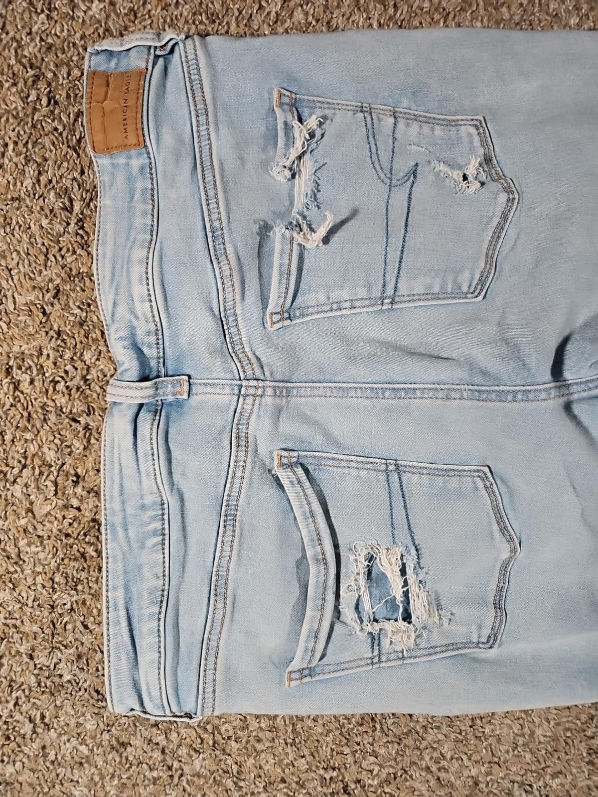 American Eagle Outfitters American Eagle Next Level Stretch Sz 16 Destroyed Jeans Size 38" / US 16 / IT 52 - 8 Thumbnail