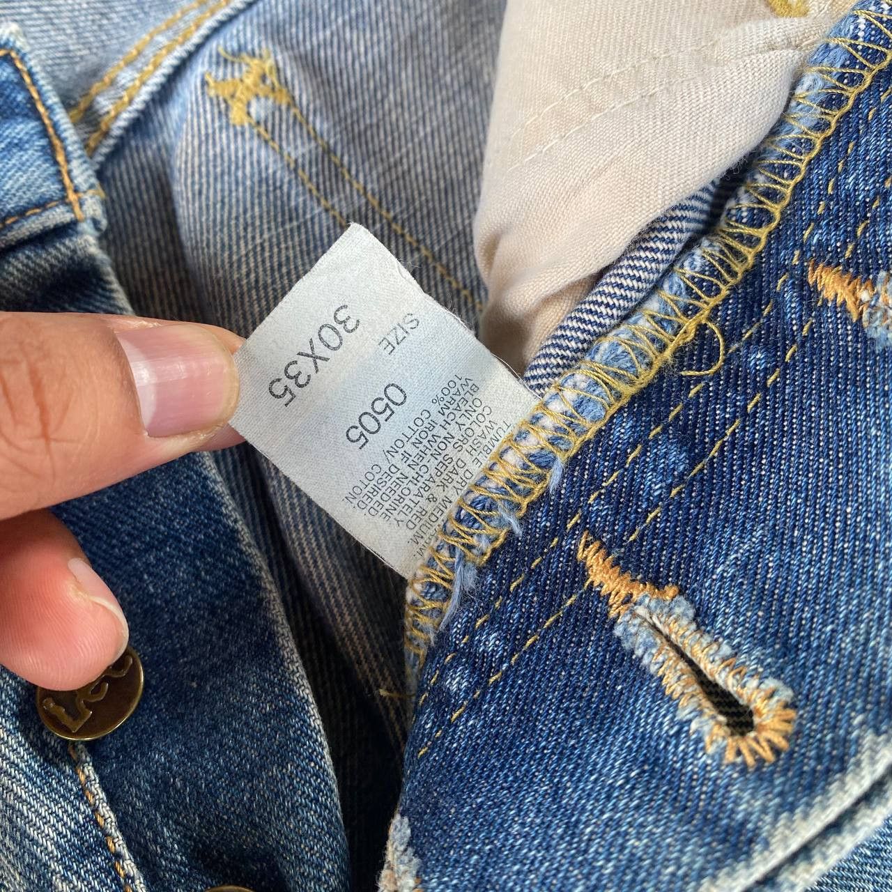 Lee Vintage 90s LEE RIDERS SELVEDGED Loose Denim Grunge Bluewash Size US 28 / EU 44 - 10 Thumbnail