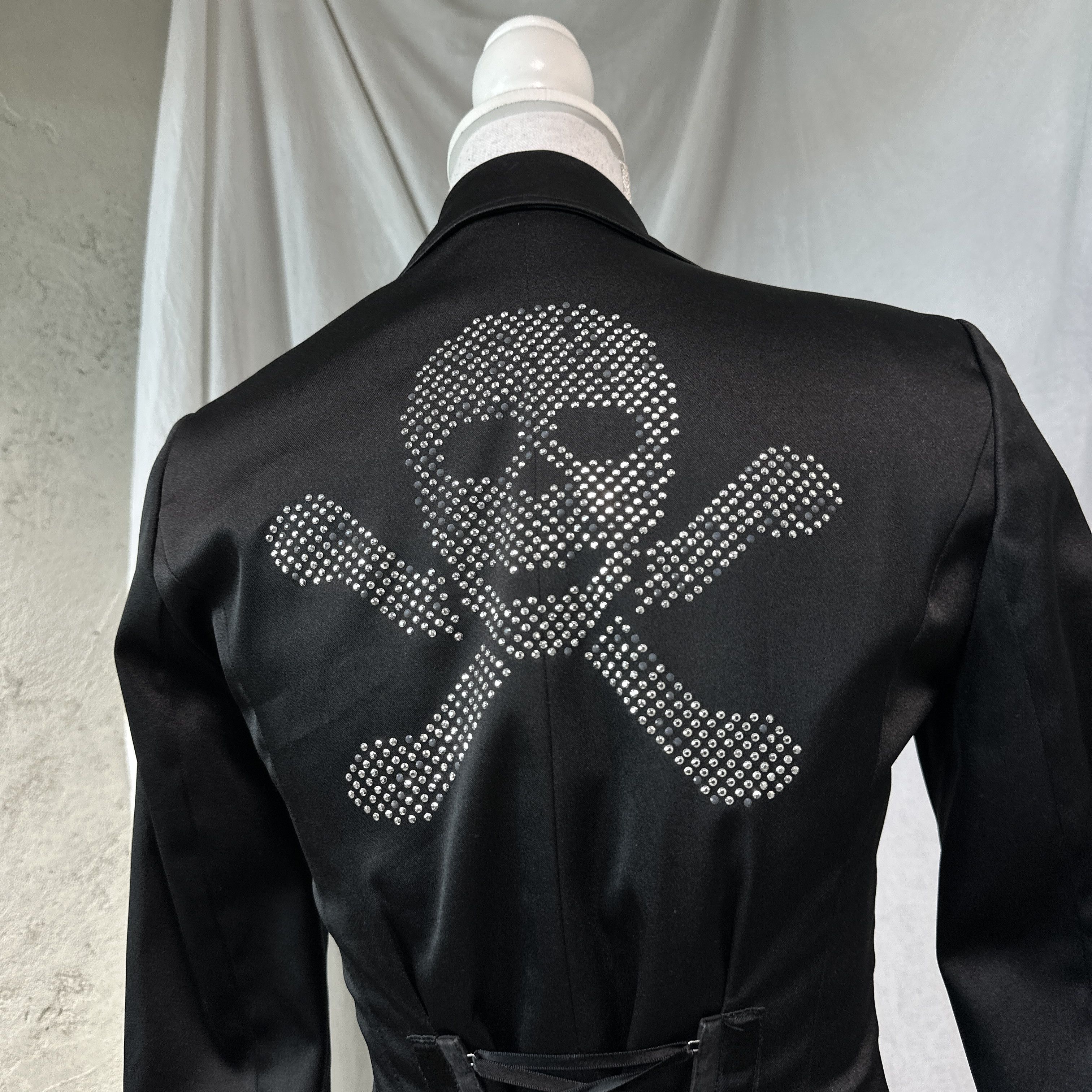 Vintage Vintage Emo Rhinestones Skull Corset Lacing Blazer 00s Size S / US 4 / IT 40 - 7 Thumbnail