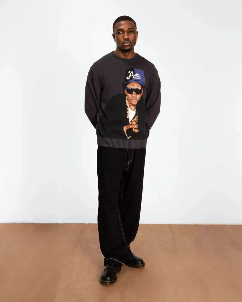 Patta o1mle0426 Patta Old School Knitted Sweater in Black Size US L / EU 52-54 / 3 - 4 Thumbnail