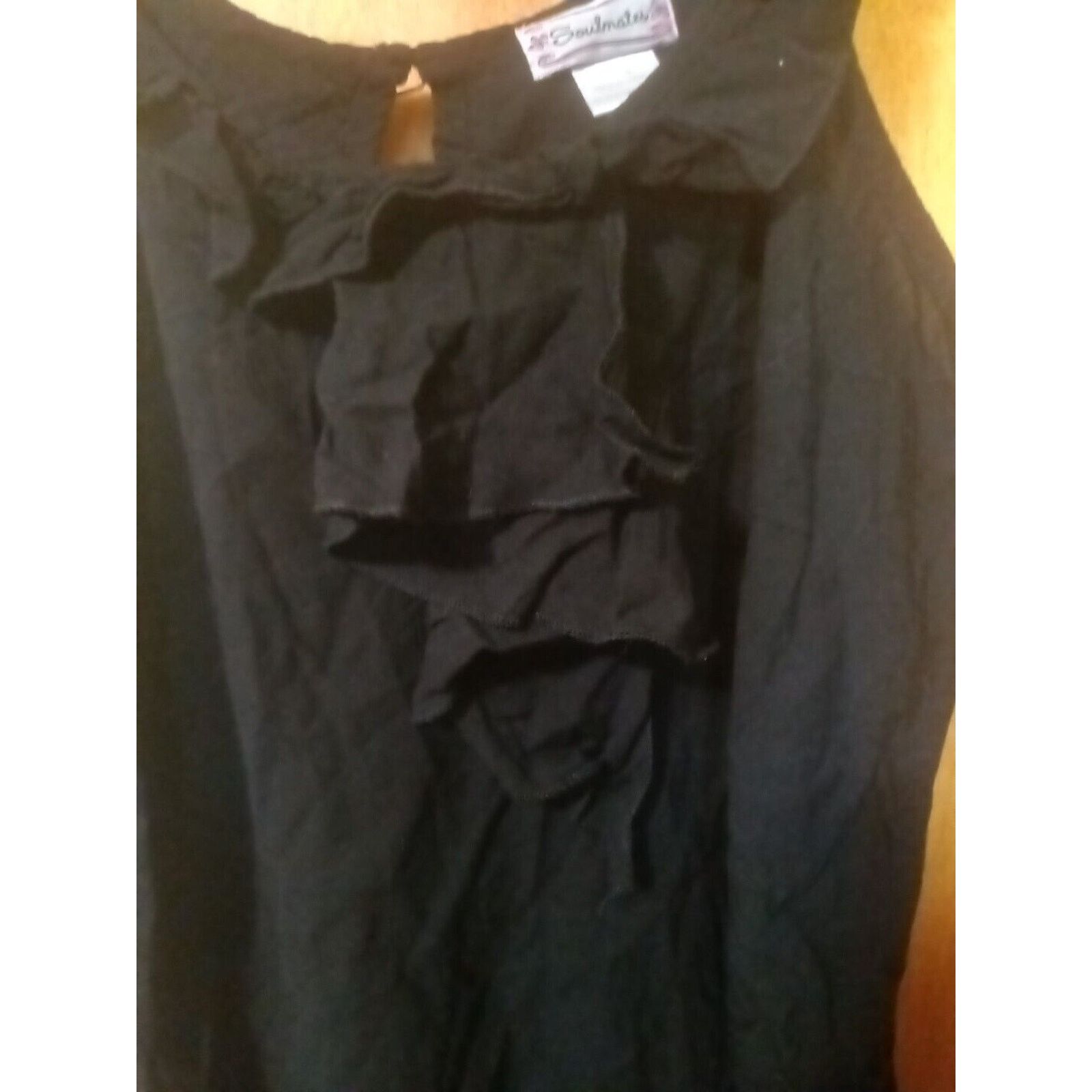 Other Soulmates Woman's Size Xl Black Tank Top With Ruffle Size XL / US 12-14 / IT 48-50 - 2 Thumbnail