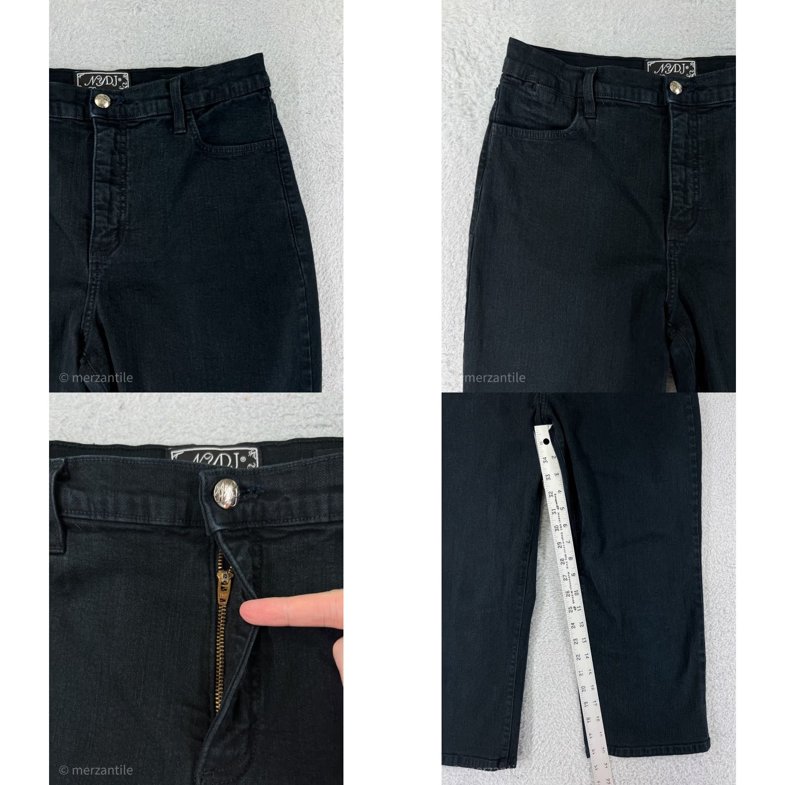 NYDJ NYDJ Jeans Womens 10 Black Denim Capri Cotton Made USA Size 32" / US 10 / IT 46 - 8 Thumbnail