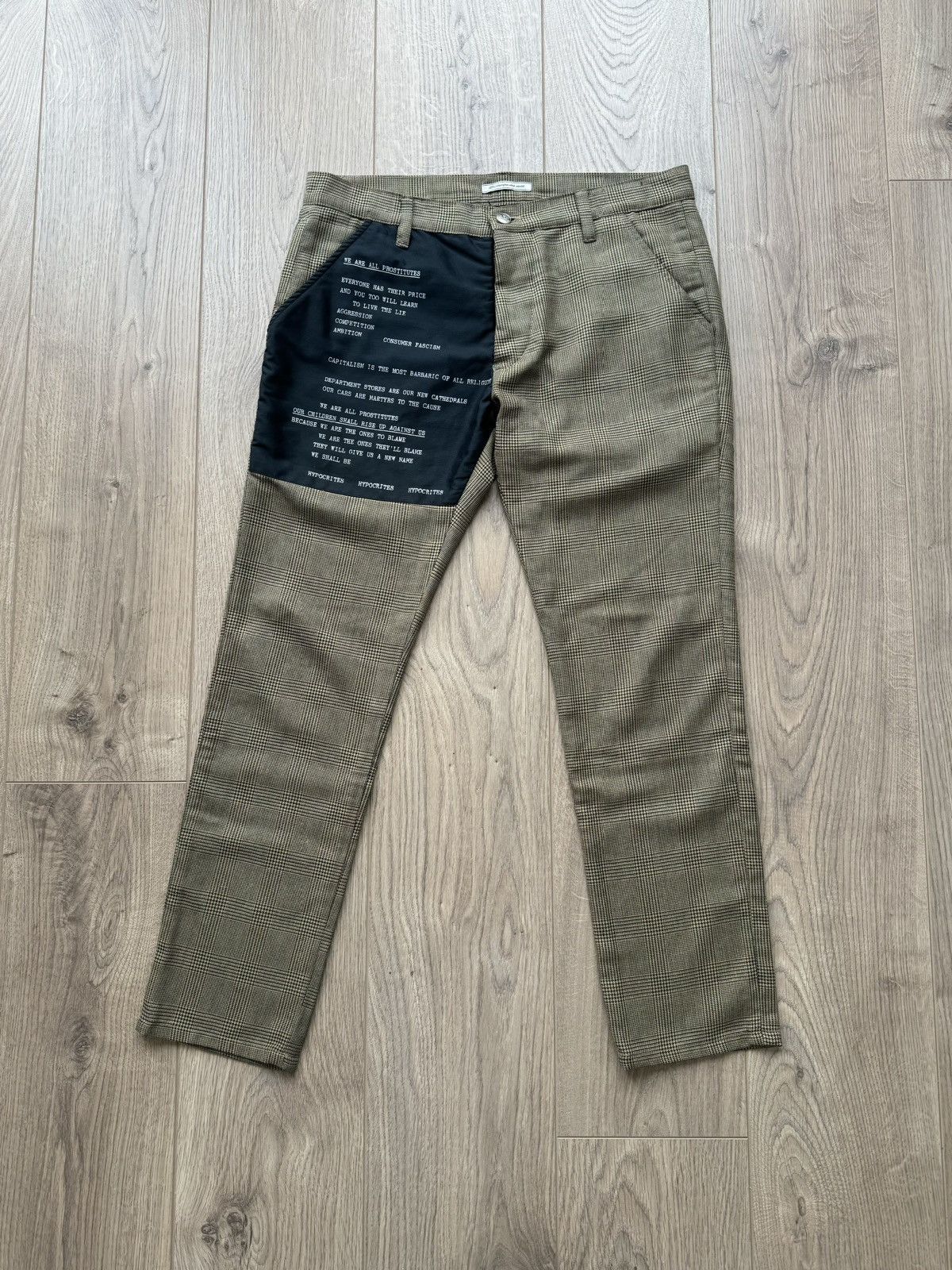 image of Enfants Riches Deprimes Ss18 We Are All Prostitutes Patch Trouser in Plaid, Men's (Size 34)