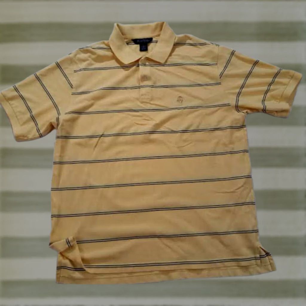Brooks Brothers Brooks Brothers Polo Shirt Striped Yellow Golf XL X-Large Button-Up Short Sleeve Mens Shirt Size US XL / EU 56 / 4 - 1 Thumbnail