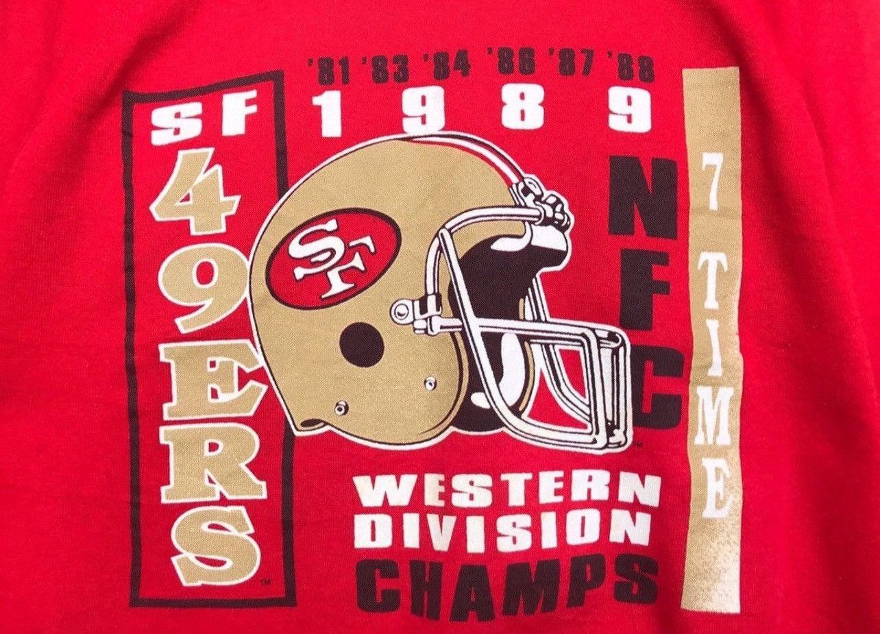 NFL × Vintage Vintage San Francisco 49 Ers Crewneck 49 Ers Red Sweatshirt Size US M / EU 48-50 / 2 - 2 Thumbnail