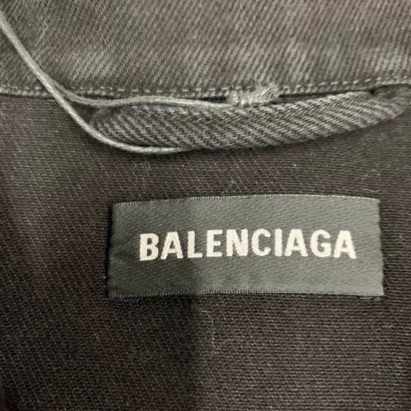 Balenciaga Balenciaga Black Embroidered Logo Denim Jkt 48 New w/ Tags Size 48R - 5 Thumbnail