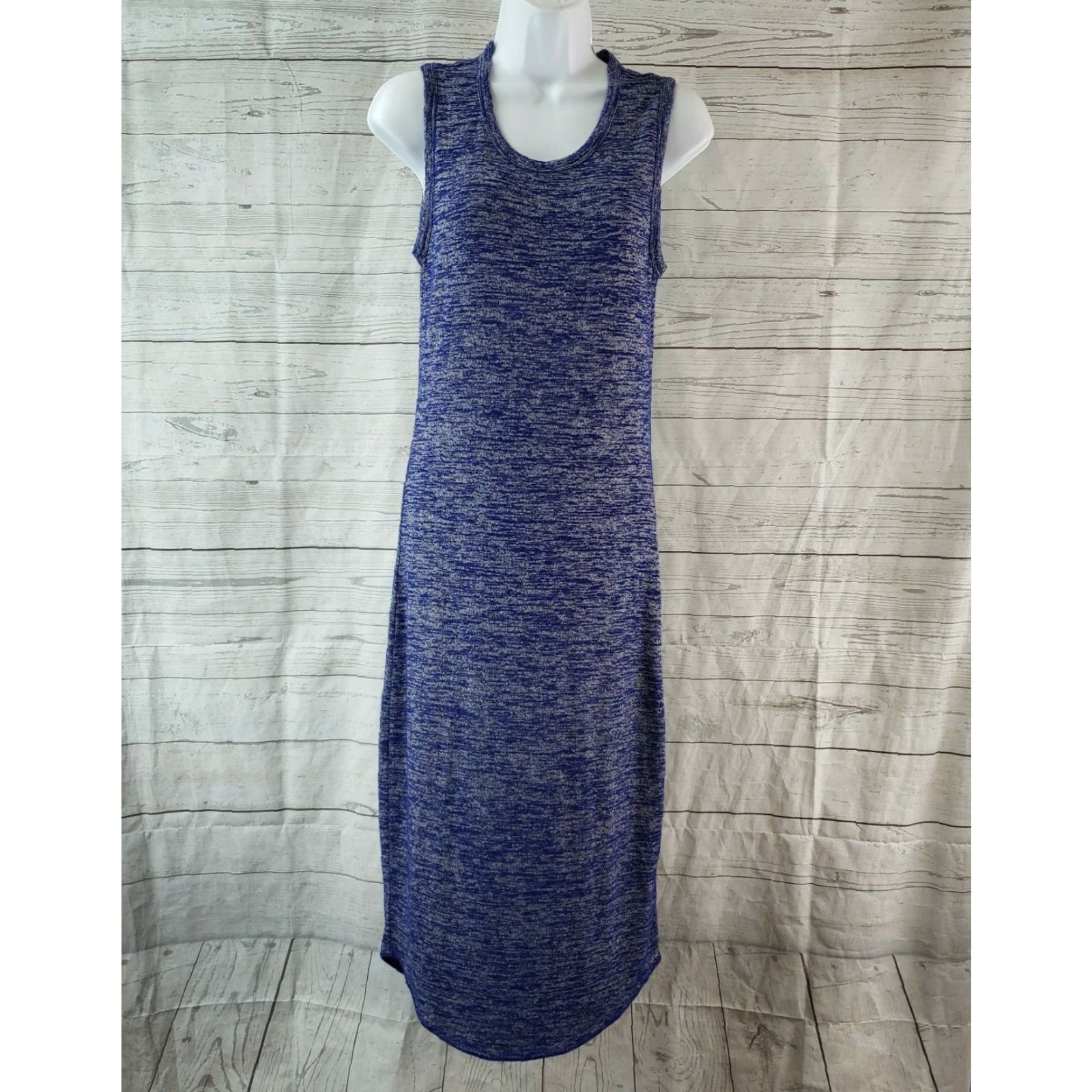 Vintage VINTAGE Wilfred Free Womens Knit Dress Sleeveless Midi Blue Gray Rayon Blend M Womens Size M / US 6-8 / IT 42-44 - 2 Thumbnail