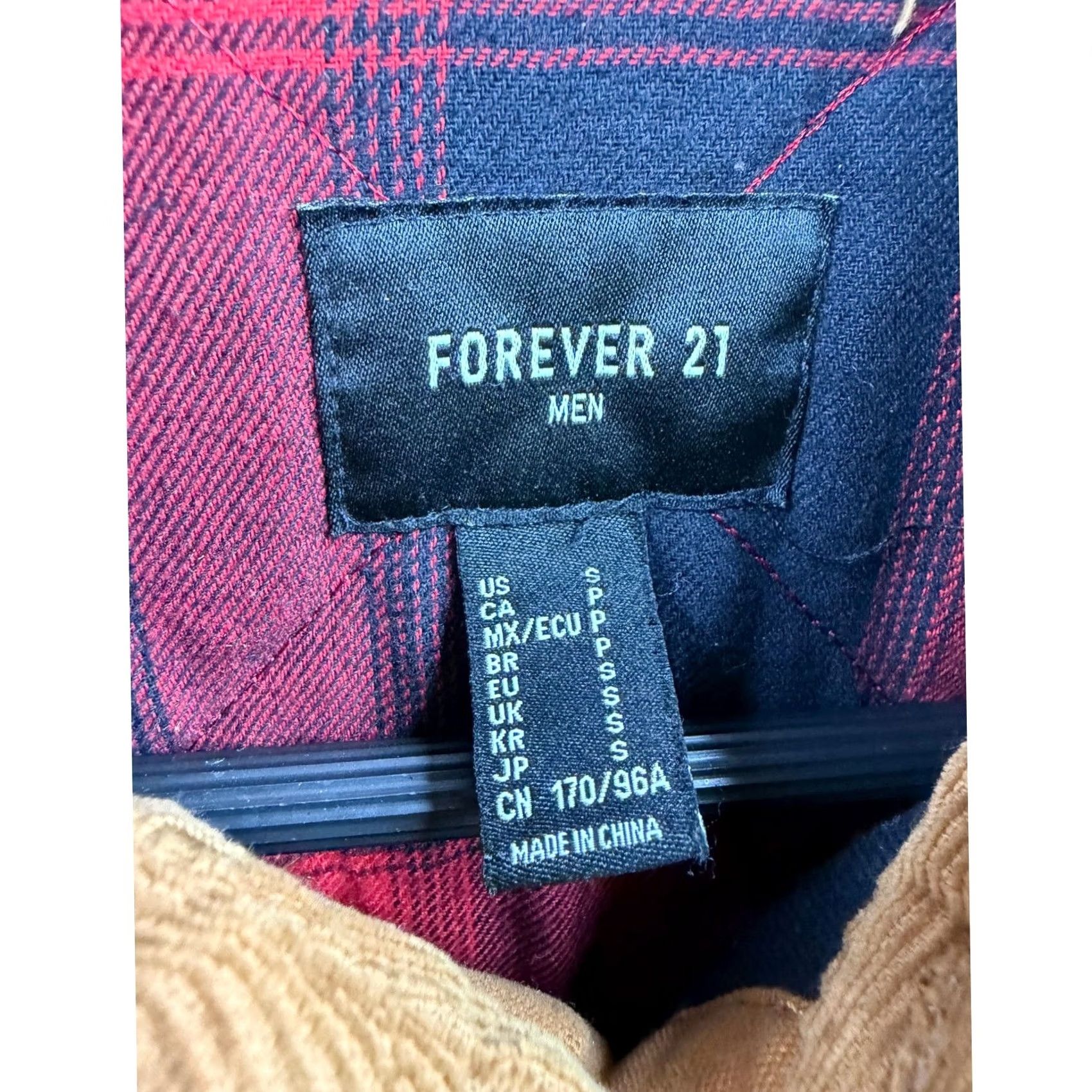 Forever 21 Forever 21 Shirt Jacket Mens Brown Canvas Corduroy Plaid Lined Shacket Small Size US S / EU 44-46 / 1 - 5 Thumbnail