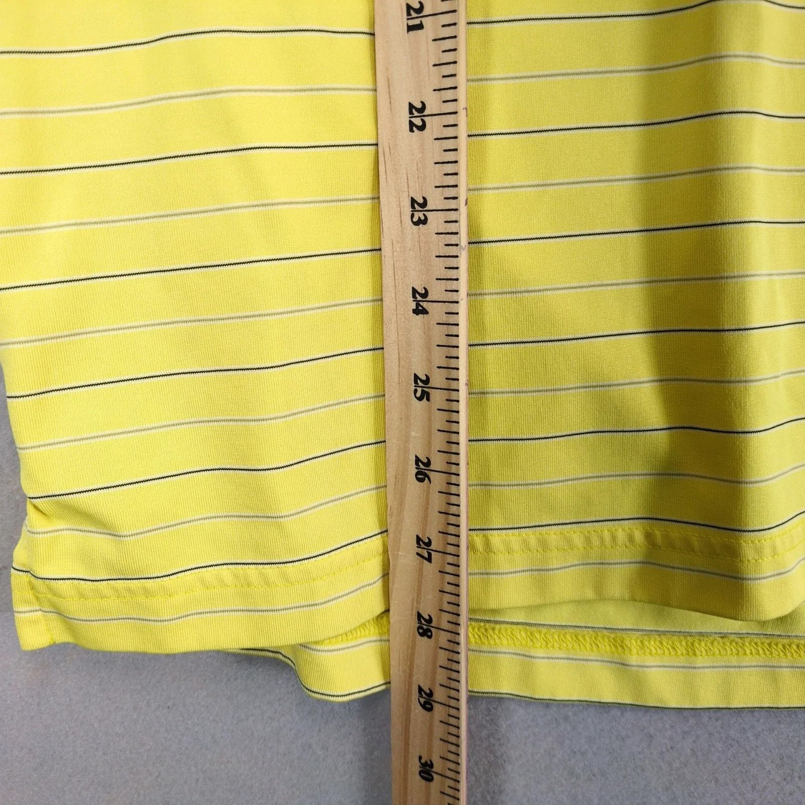 Izod Izod Golf Yellow Striped Polo Shirt Men's L Performance Size US L / EU 52-54 / 3 - 7 Thumbnail