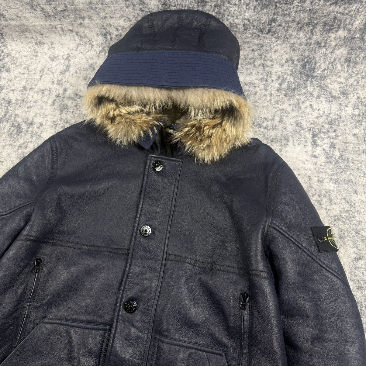 Stone Island Stone Island Hand Painted Sheepskin Fur Shearling Jacket Size US XXL / EU 58 / 5 - 2 Thumbnail