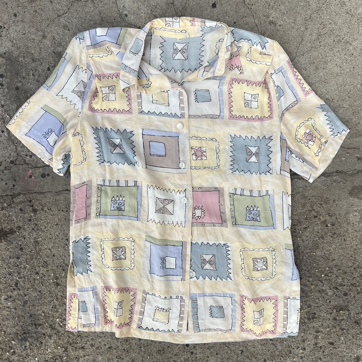 Vintage Vintage Abstract Print Flowers Art Pastel Shirt Button Up Size US XL / EU 56 / 4 - 1 Thumbnail