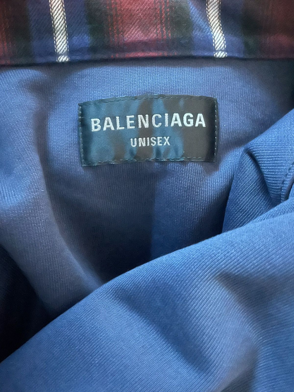 Balenciaga (Brand New) BALENCIAGA Lined Check Jacket – Red & Blue Size US L / EU 52-54 / 3 - 6 Thumbnail