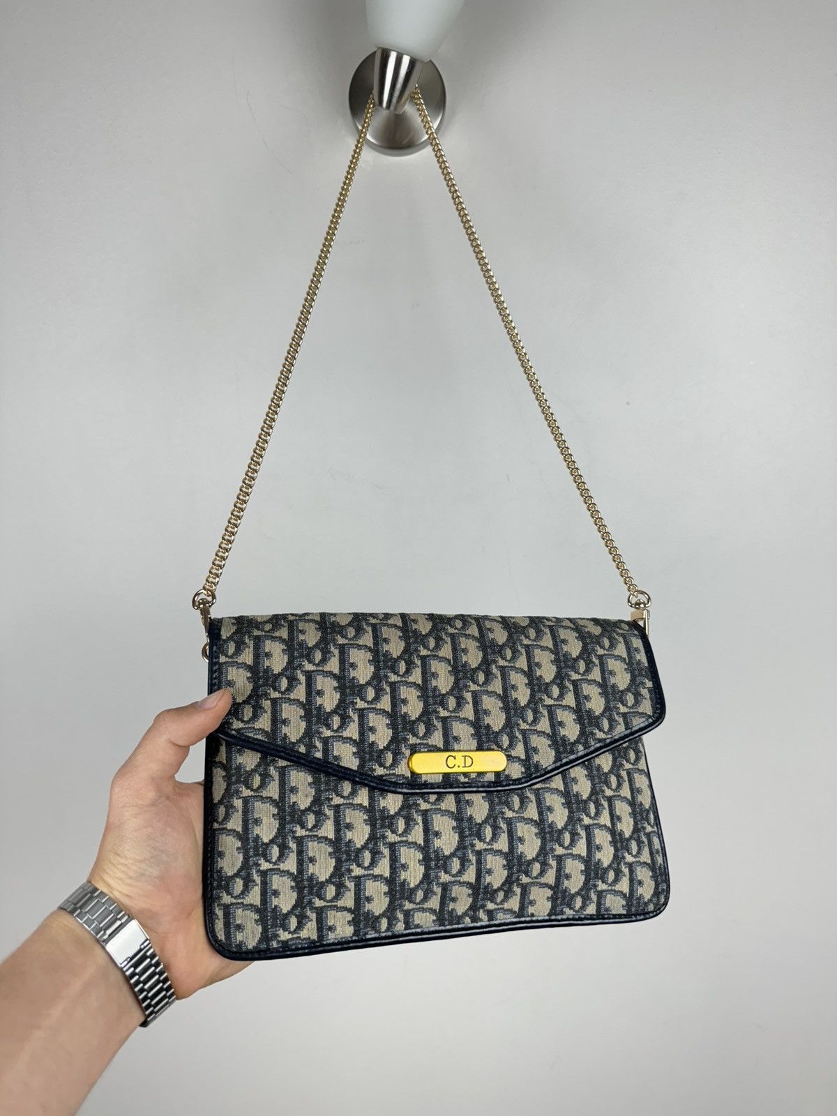 Christian Dior Monsieur x Dior Leather Shoulder Bag Christian Dior 90's Original Luxury in Blue, Women's