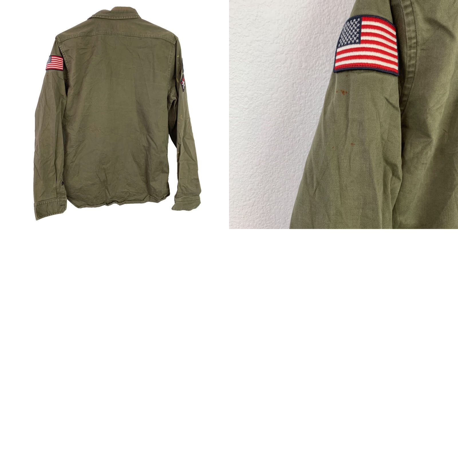 Express Express Green Military Look Patches Long Sleeve Button Up Shirt Medium Size US M / EU 48-50 / 2 - 8 Thumbnail