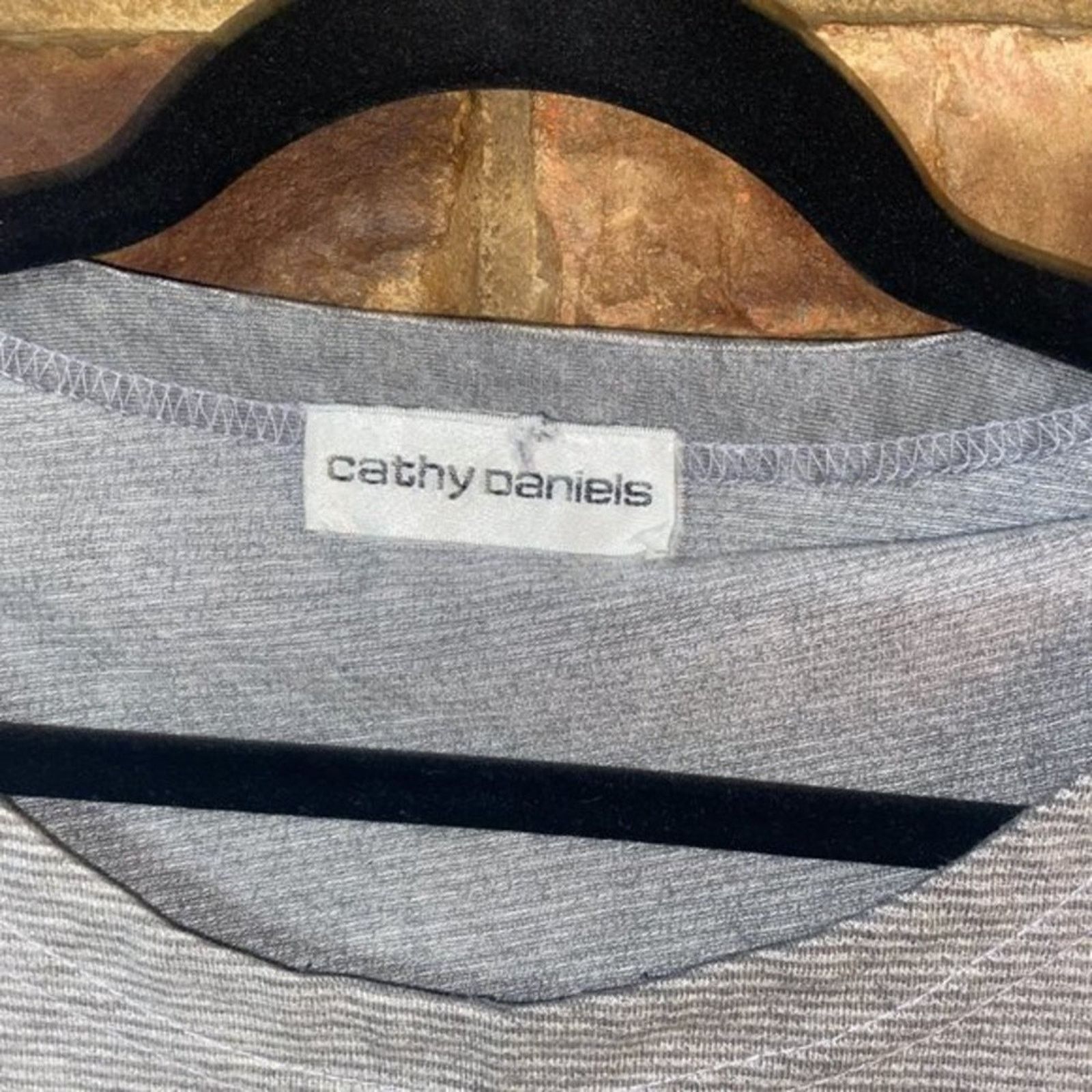 Other Cathy Daniels Gray White Striped Short Sleeve Top Size Large Size L / US 10 / IT 46 - 7 Thumbnail