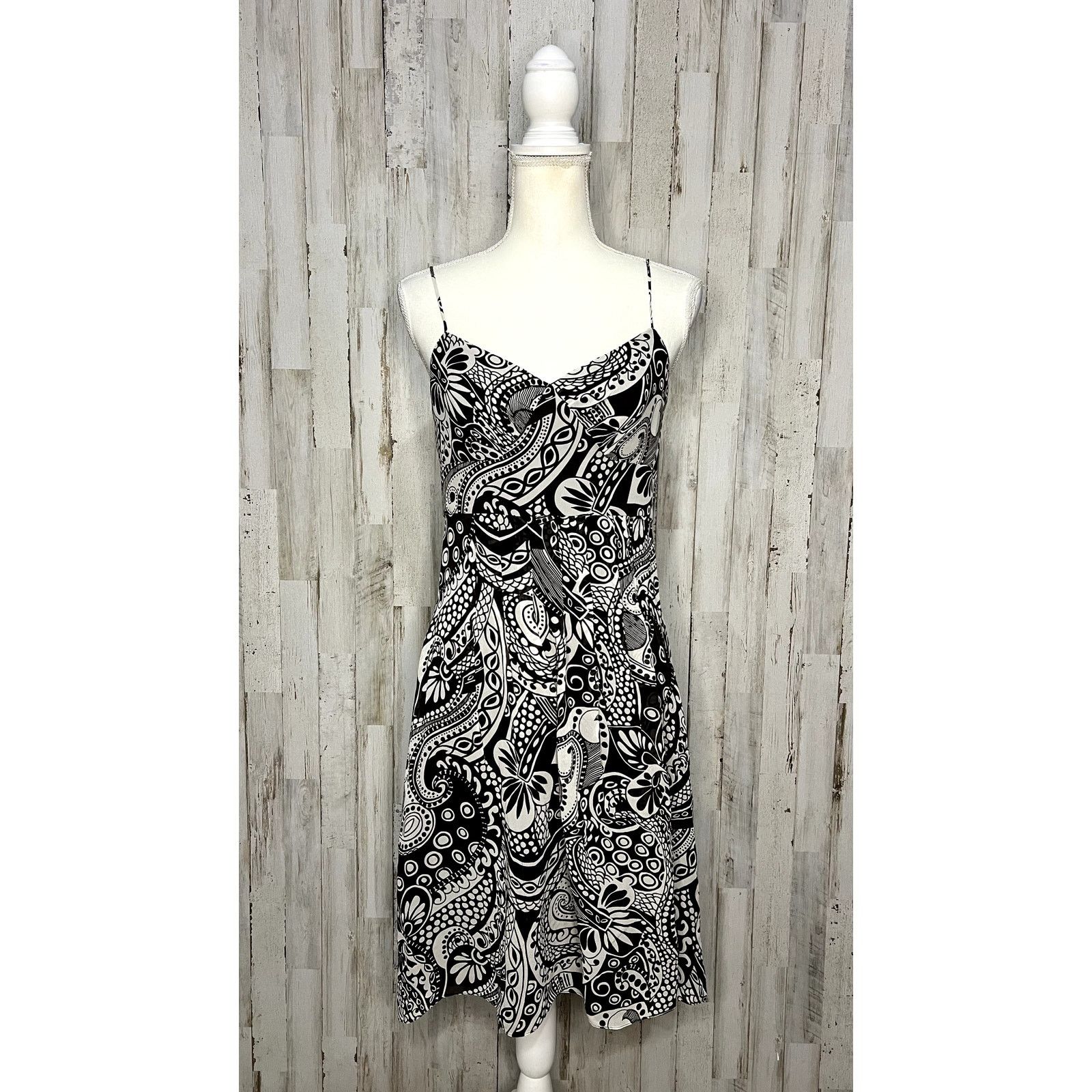 Ann Taylor Ann Taylor Women's Size 4 Brown Paisley Sleeveless Dress Size S / US 4 / IT 40 - 2 Thumbnail