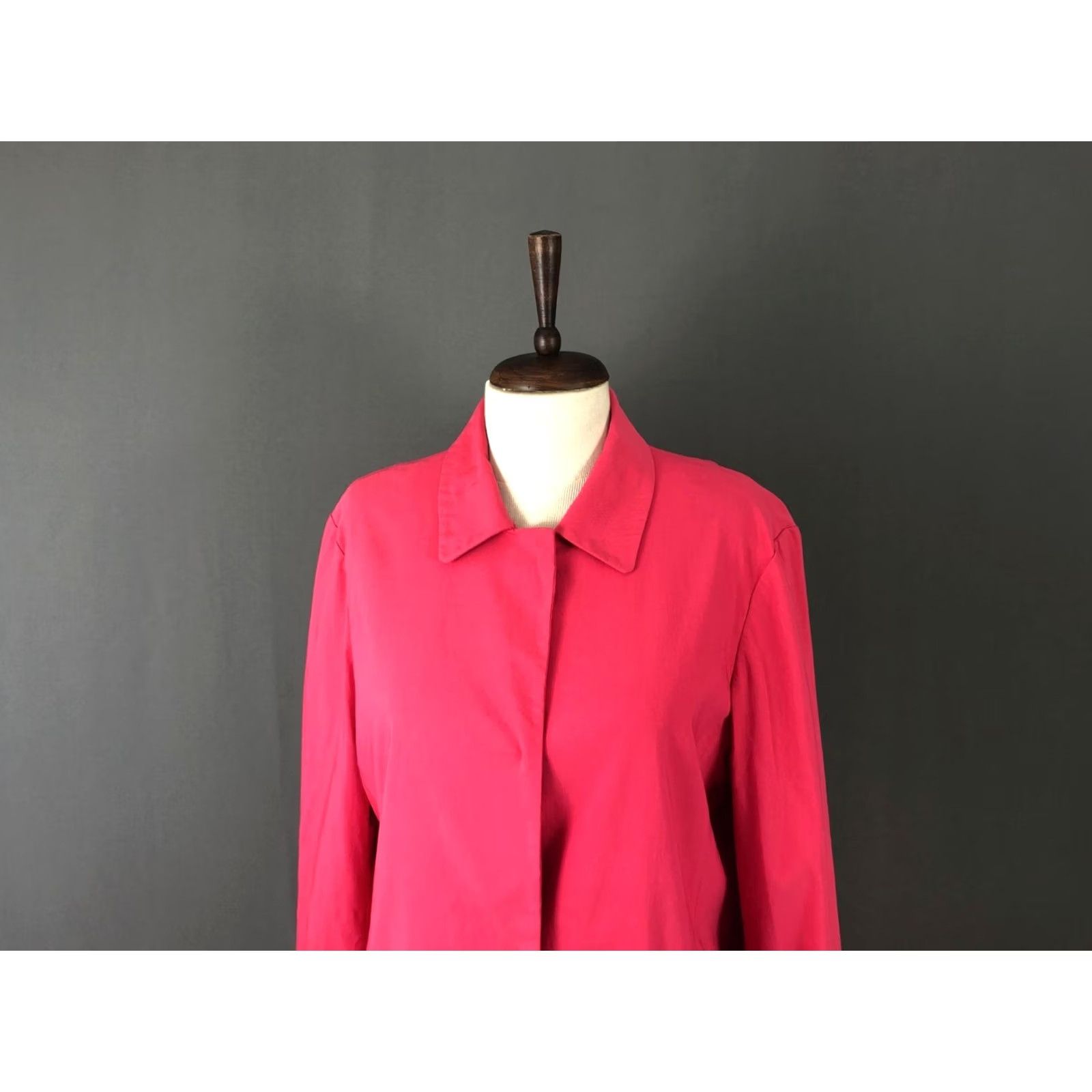 Neiman Marcus Neiman Marcus Trench Coat Womens Size 8 Pink Rayon Single-Breasted Mid-Length Long Sleeve Casual Dressy Size M / US 6-8 / IT 42-44 - 4 Thumbnail