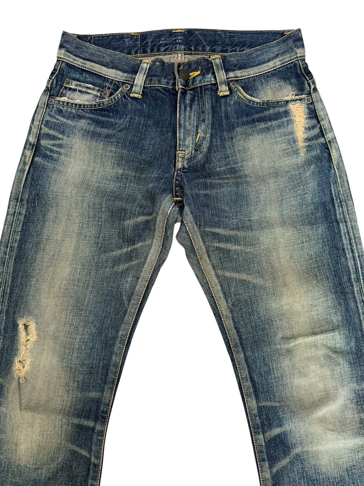 Edwin Vintage Edwin 503 Ladies Flared Style Distressed Denim Jeans Size 28" / US 6 / IT 42 - 2 Thumbnail