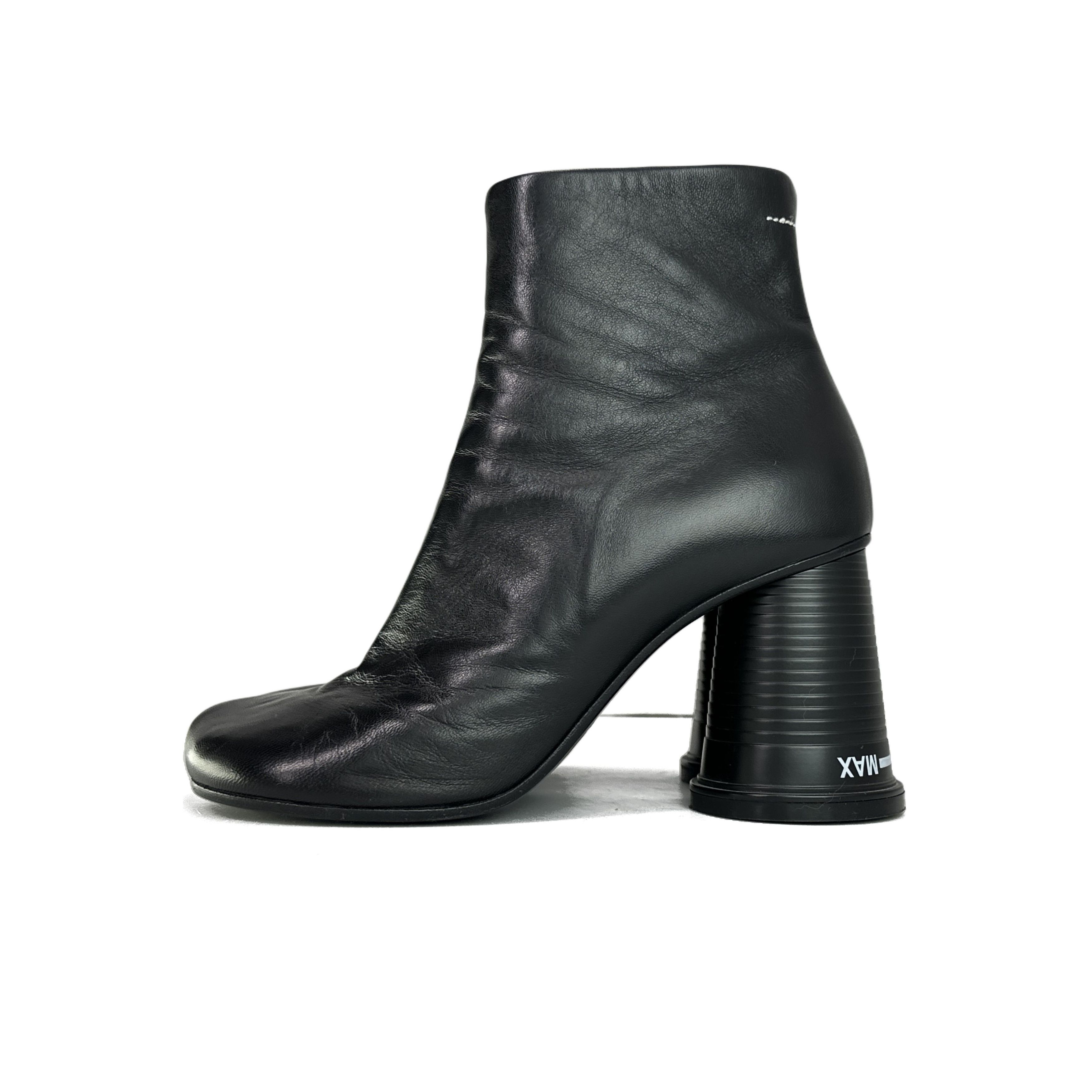 MM6 MM6 Maison Margiela Block Heel Leather Ankle Boots Size 37 Size US 7 / IT 37 - 1 Thumbnail