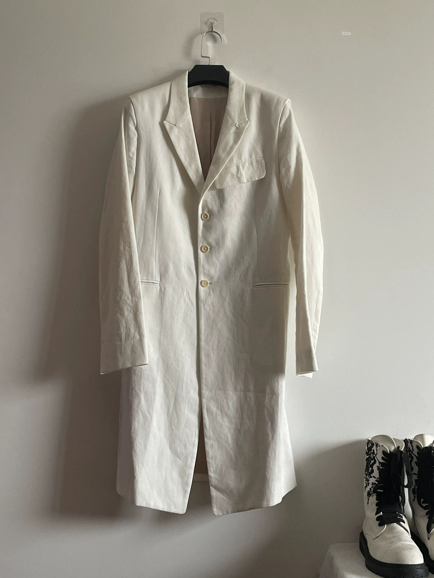 Ann Demeulemeester White Long Tailored Coat Size US XXS / EU 40 - 3 Thumbnail