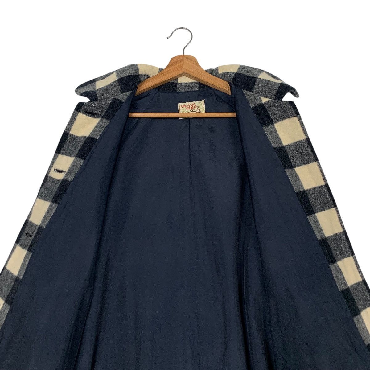 Japanese Brand SPLASH ROAD Checked Wool Coat Jacket #2265-C100 Size XL / US 12-14 / IT 48-50 - 12 Thumbnail