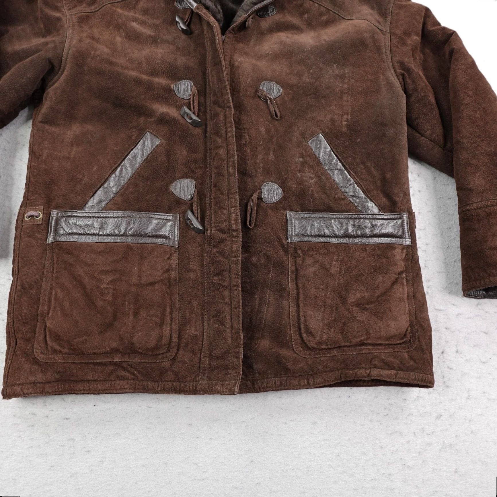 Vintage VINTAGE Marvin Richards Coat Womens Medium Suede Leather Faux Fur Toggle Size M / US 6-8 / IT 42-44 - 3 Thumbnail