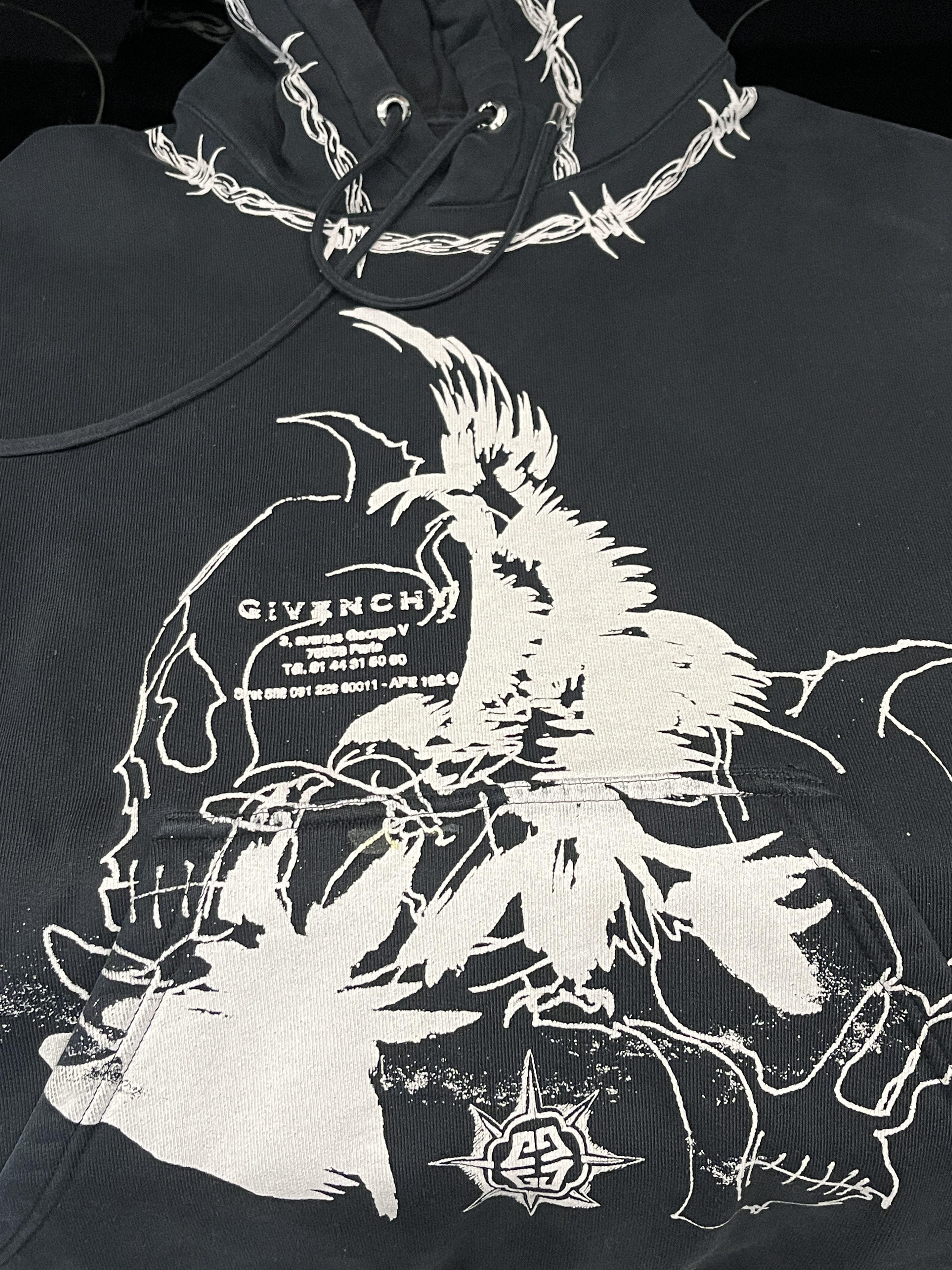 Givenchy Givenchy FW21 Barbed Wire Eagle Gothic Destroy Lonely Hoodie Size US M / EU 48-50 / 2 - 13 Thumbnail