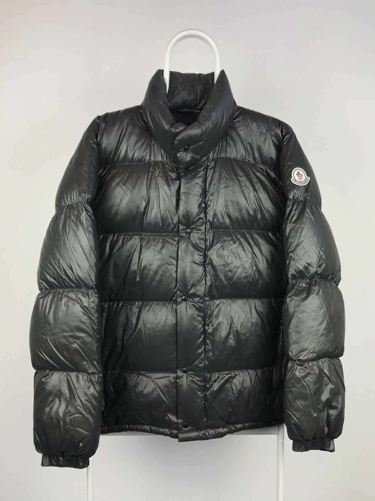 image of Vintage Moncler Grenoble Puffer Nylon Down Jacket in Navy Green, Men's (Size Small)