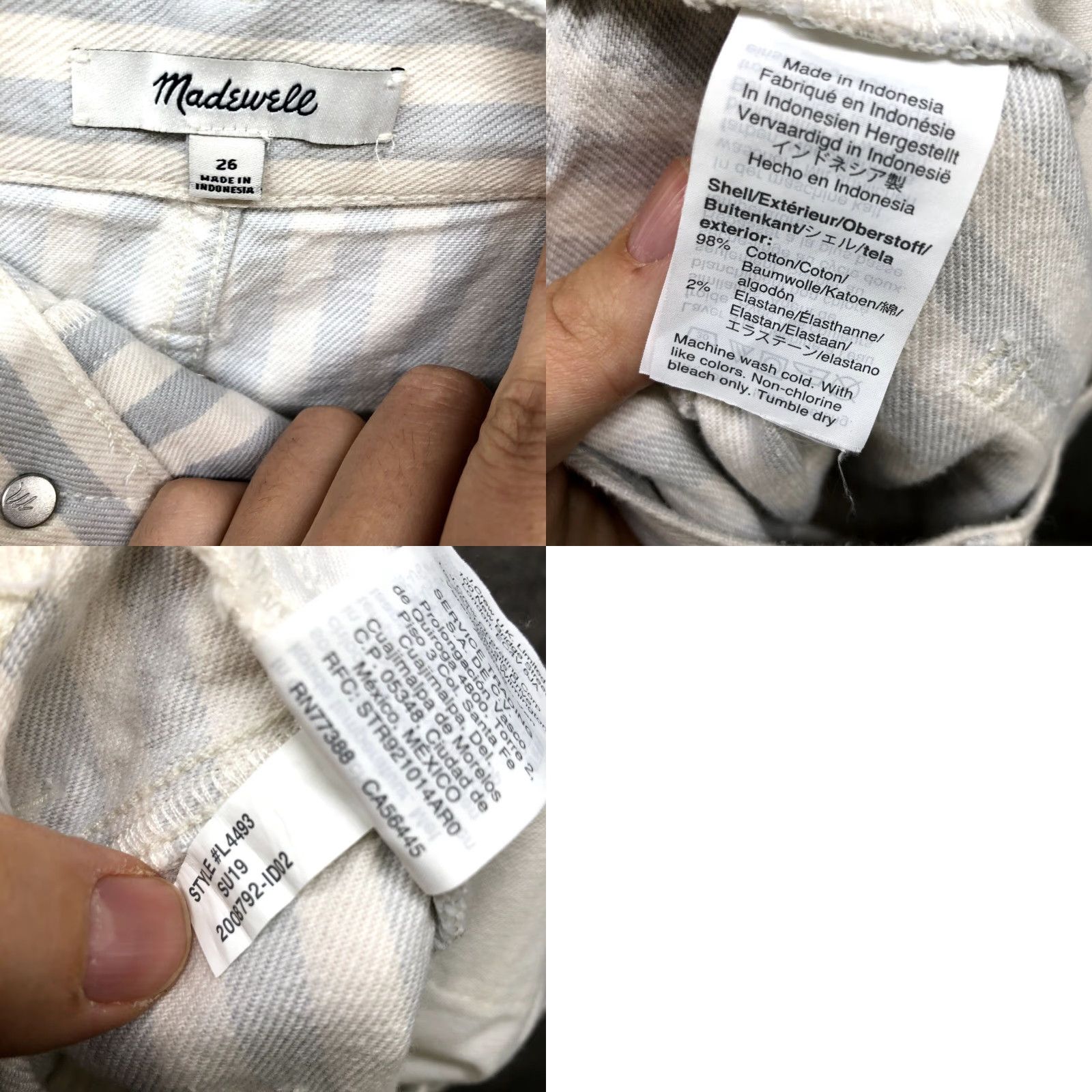 Madewell VINTAGE Madewell Women’s Denim Mini Skirt A-Line Stretch Size 26 Blue White Casual Size 26" / US 2 / IT 38 - 8 Thumbnail