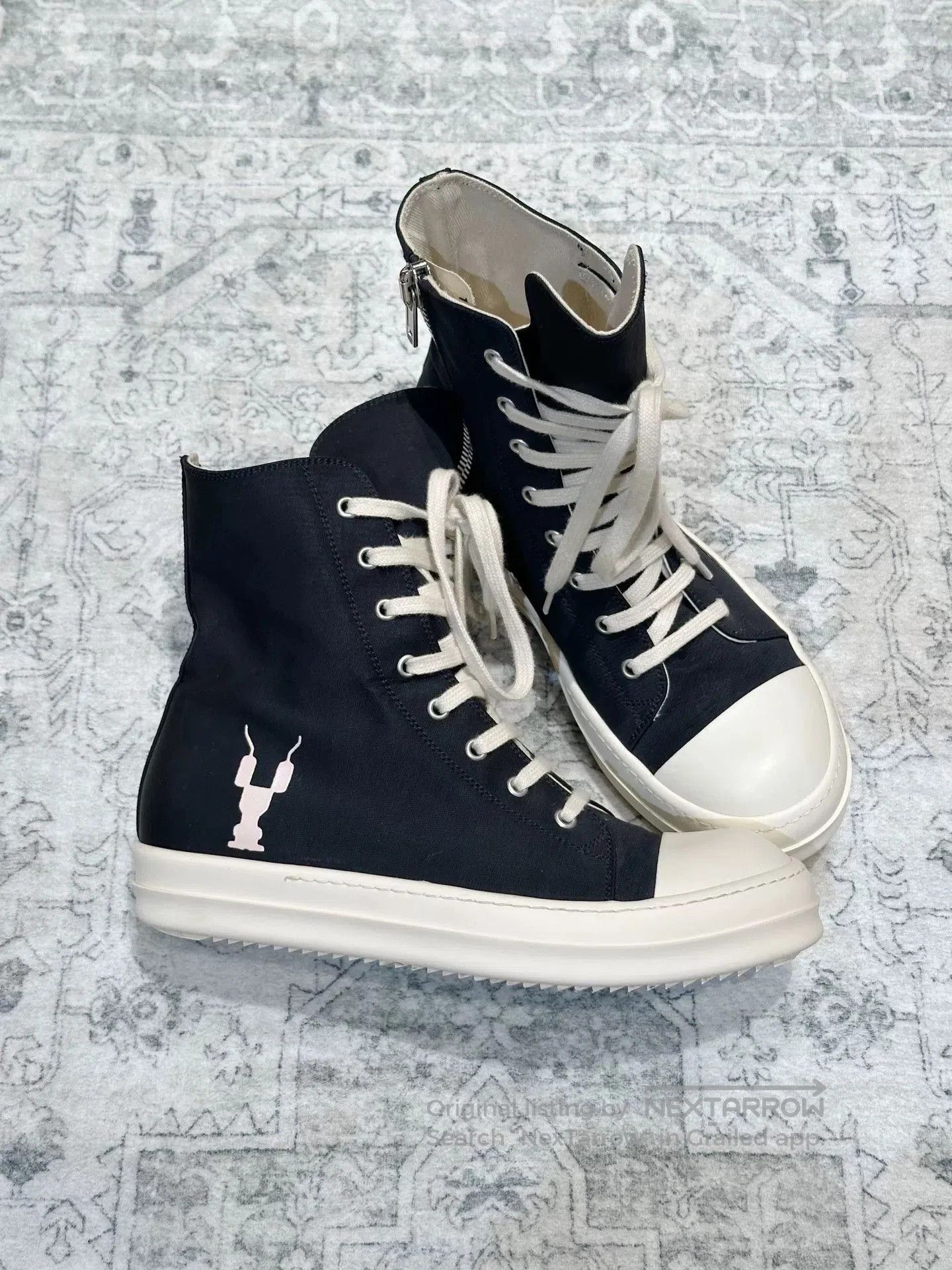 Rick Owens Drkshdw Rick Owens DRKSHDW High-Top Canvas Sneakers. Size US 7 / EU 40 - 3 Thumbnail