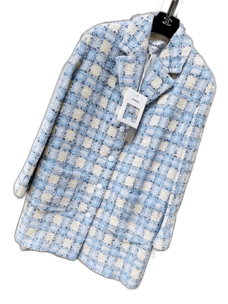 Chanel Chanel 22B Blue White Sequin Tweed Jacket Size M / US 6-8 / IT 42-44 - 1 Thumbnail