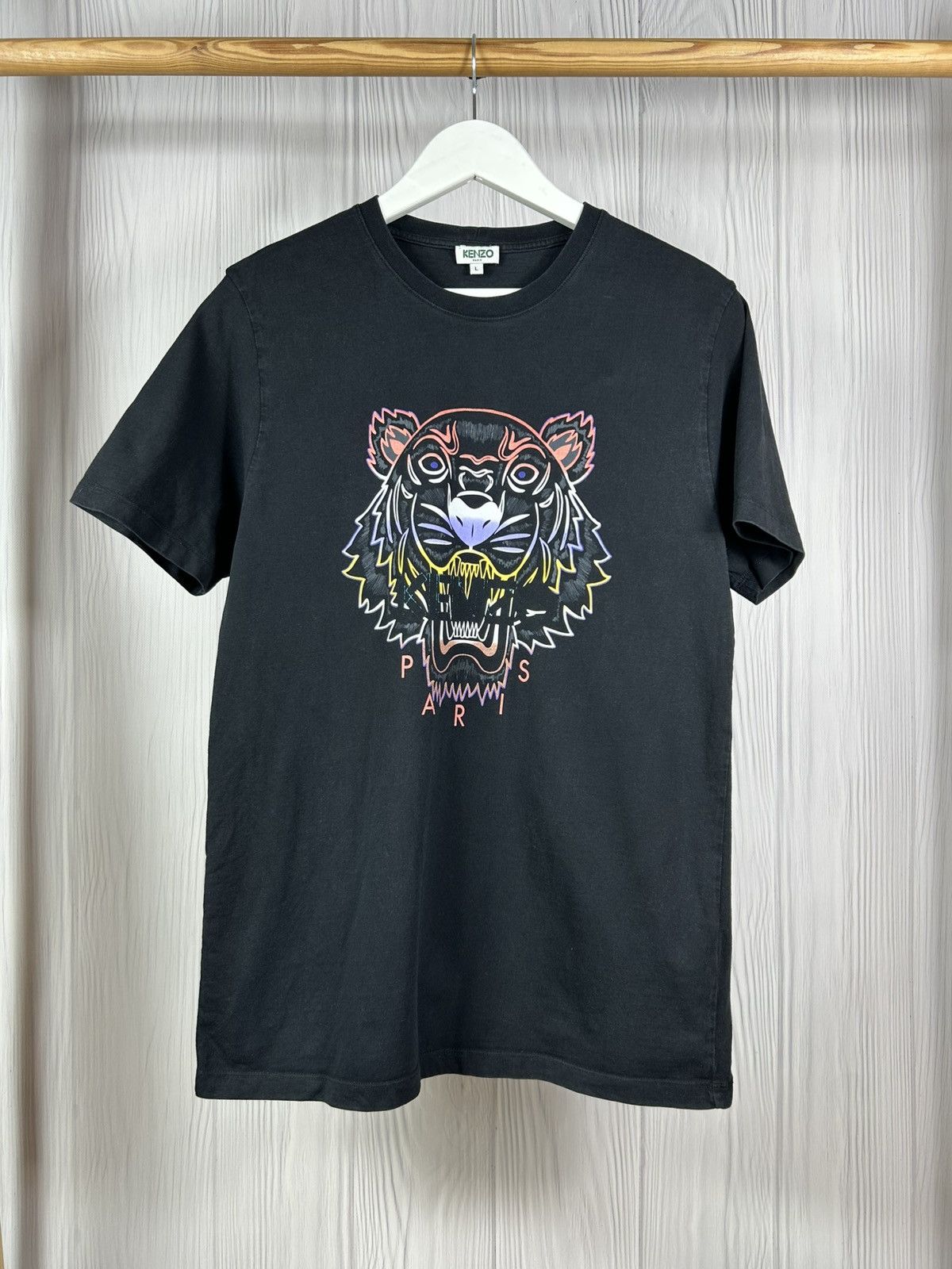 Kenzo Kenzo Paris Big Logo Tiger T-Shirt Size L Black Size US L / EU 52-54 / 3 - 1 Thumbnail